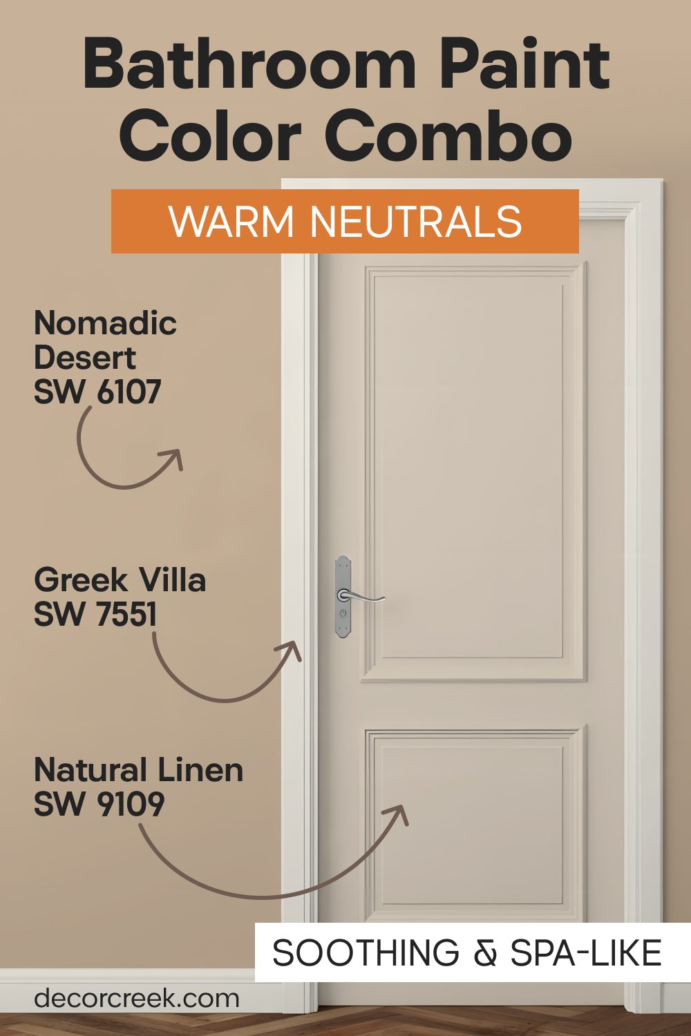 Nomadic Desert SW 6107+ Natural Linen SW 9109 + Greek Villa SW 7551
