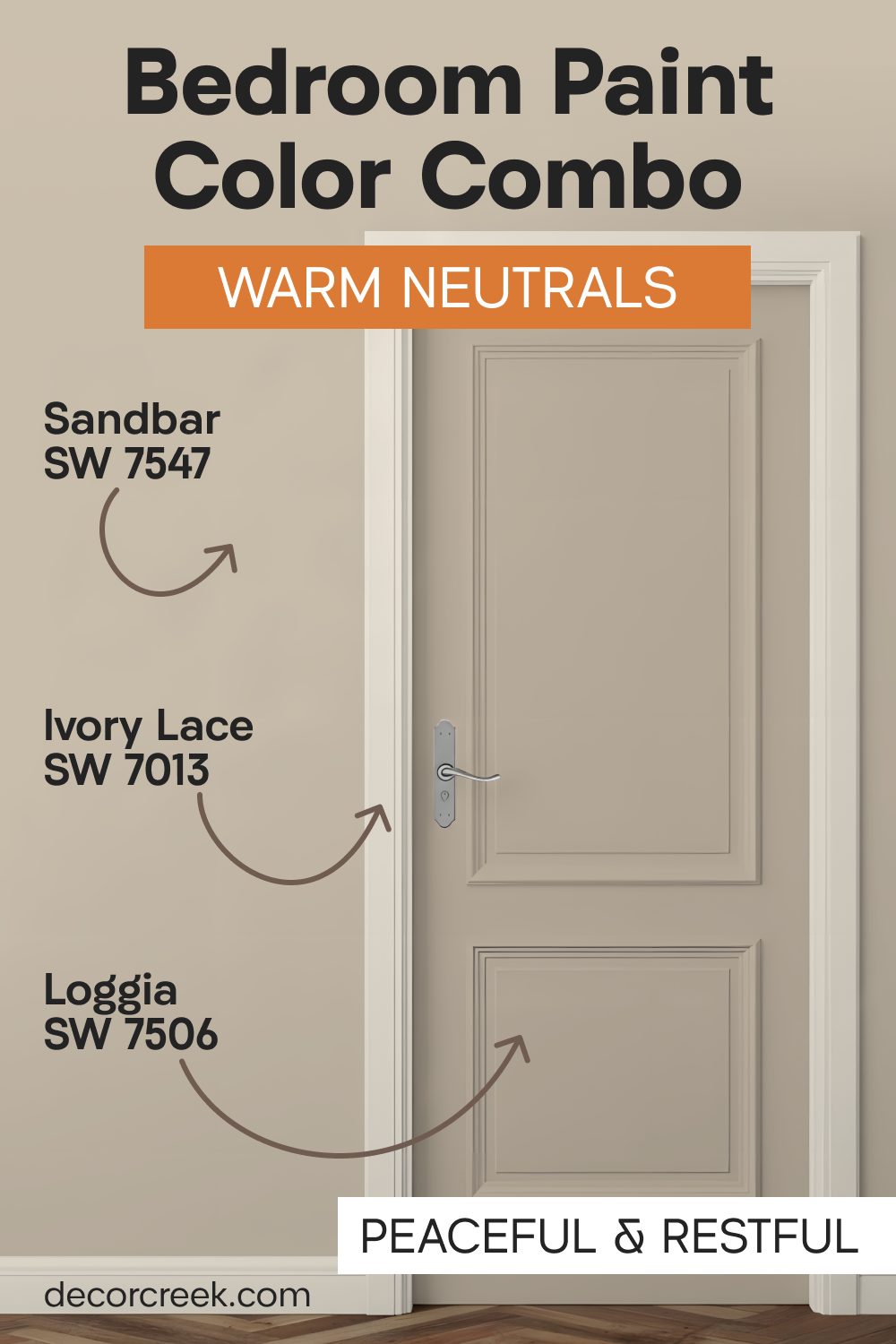 Sandbar SW 7547 + Loggia SW 7506 + Ivory Lace SW 7013