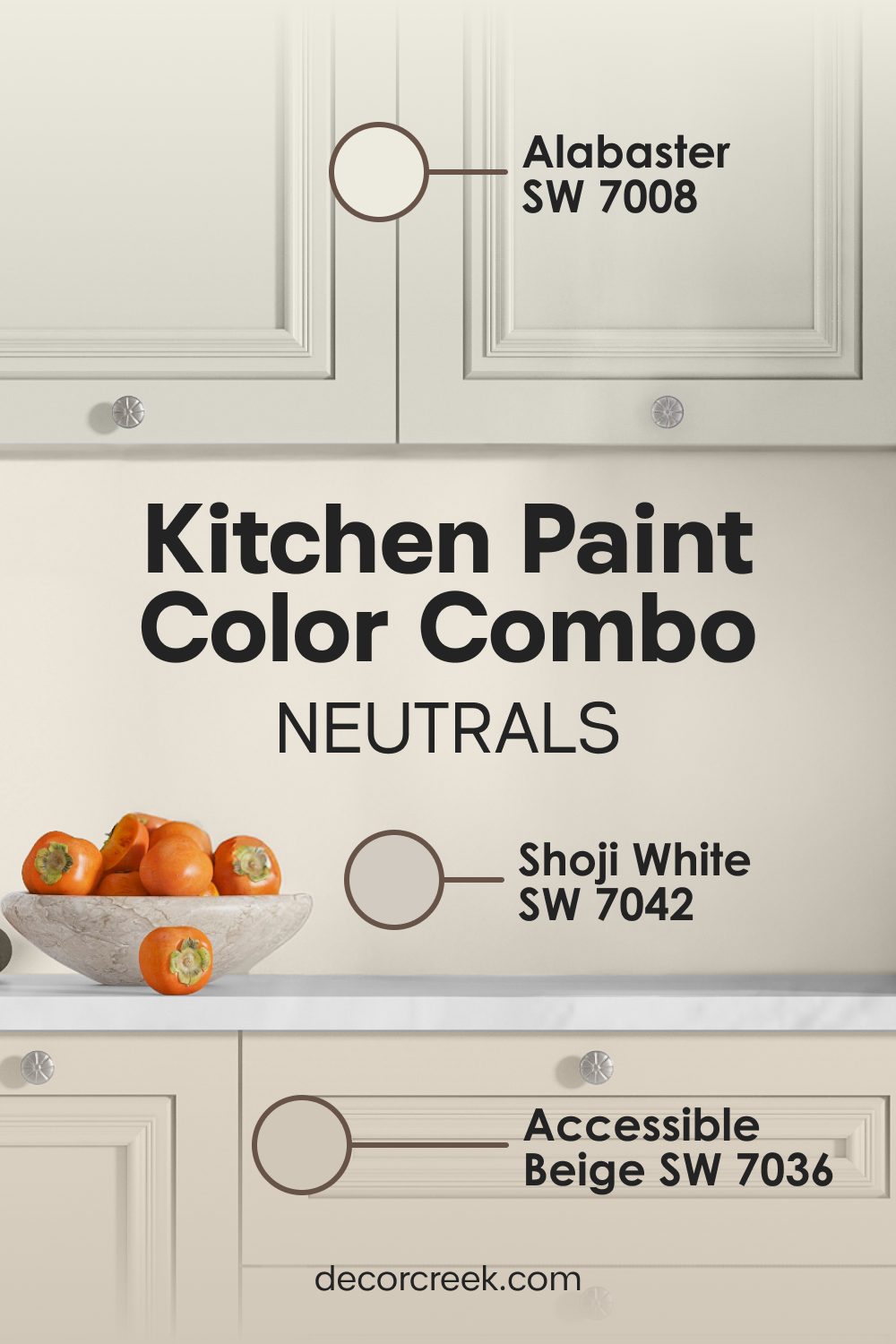 Shoji White SW 7042 + Accessible Beige SW 7036 + Alabaster SW 7008