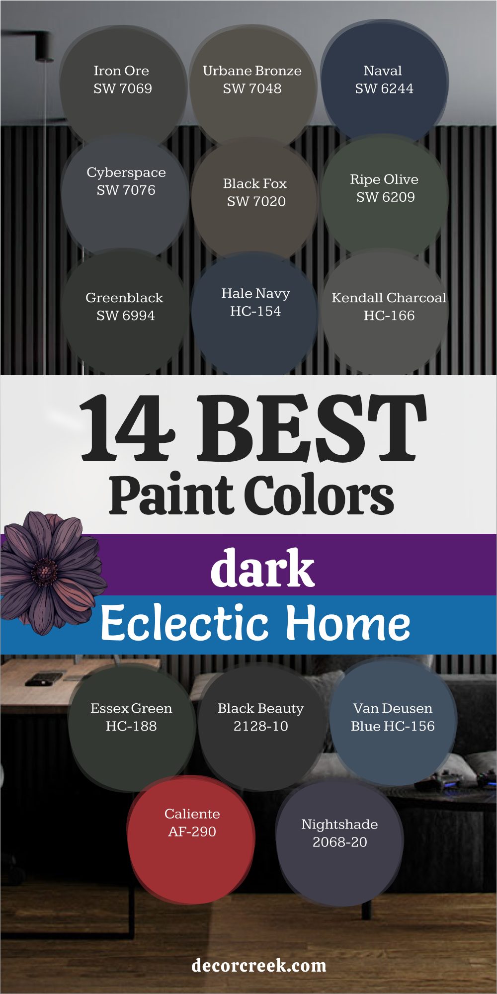 14 best paint colors for the dark and eclectic home