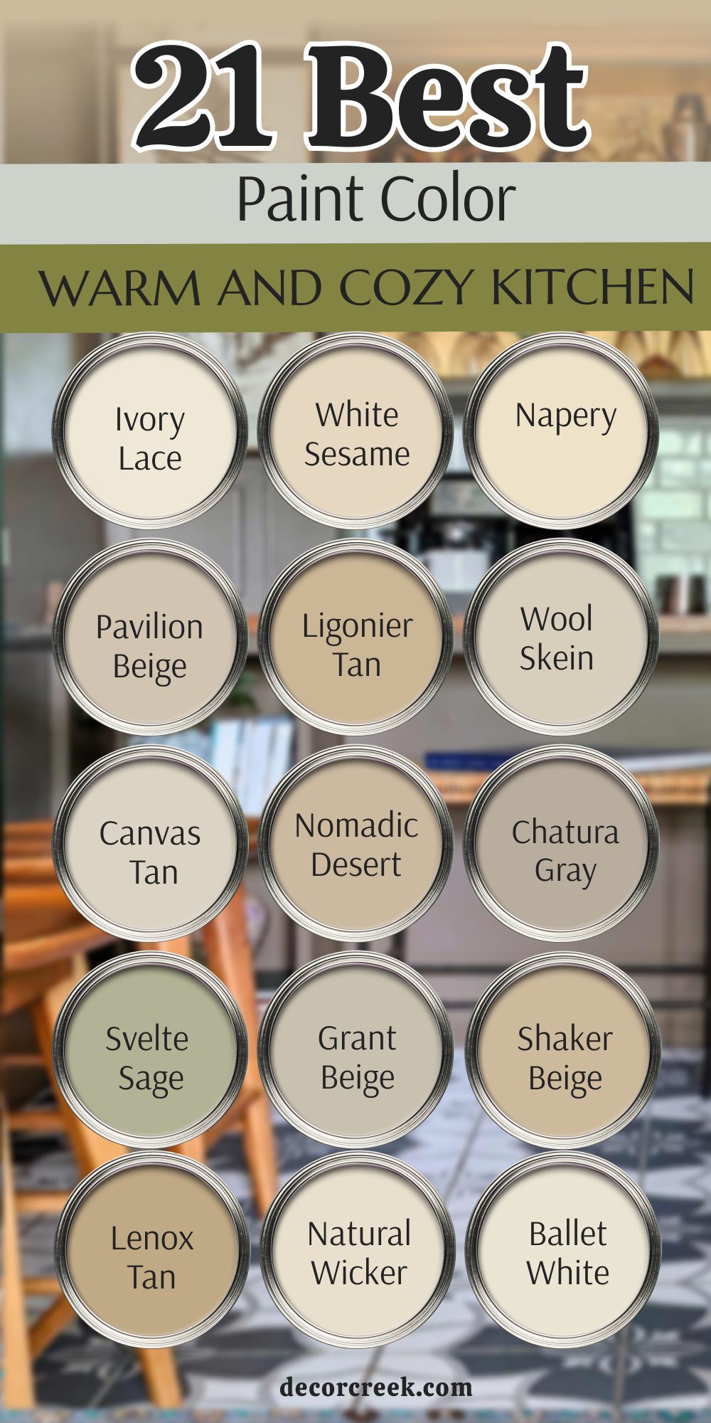 21 paint color for the warm and cozy kitchen