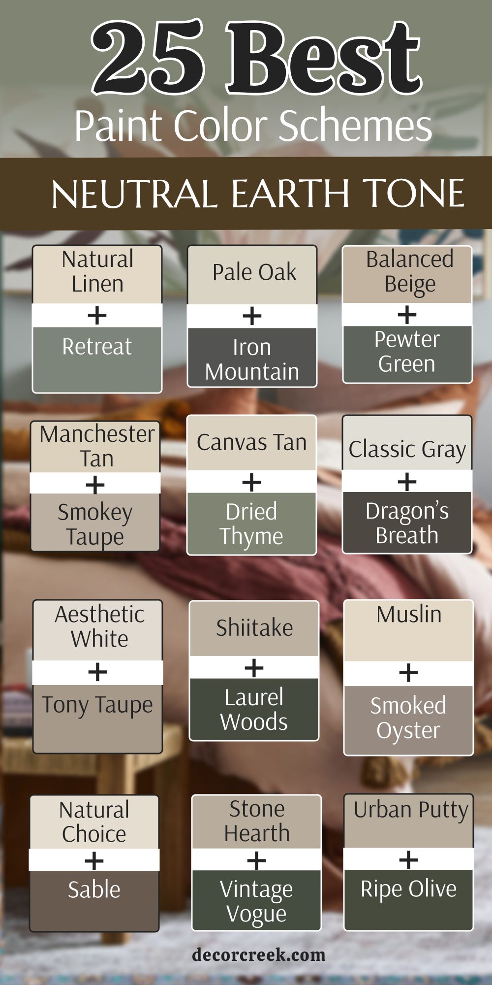 25 neutral earth tone paint color palettes