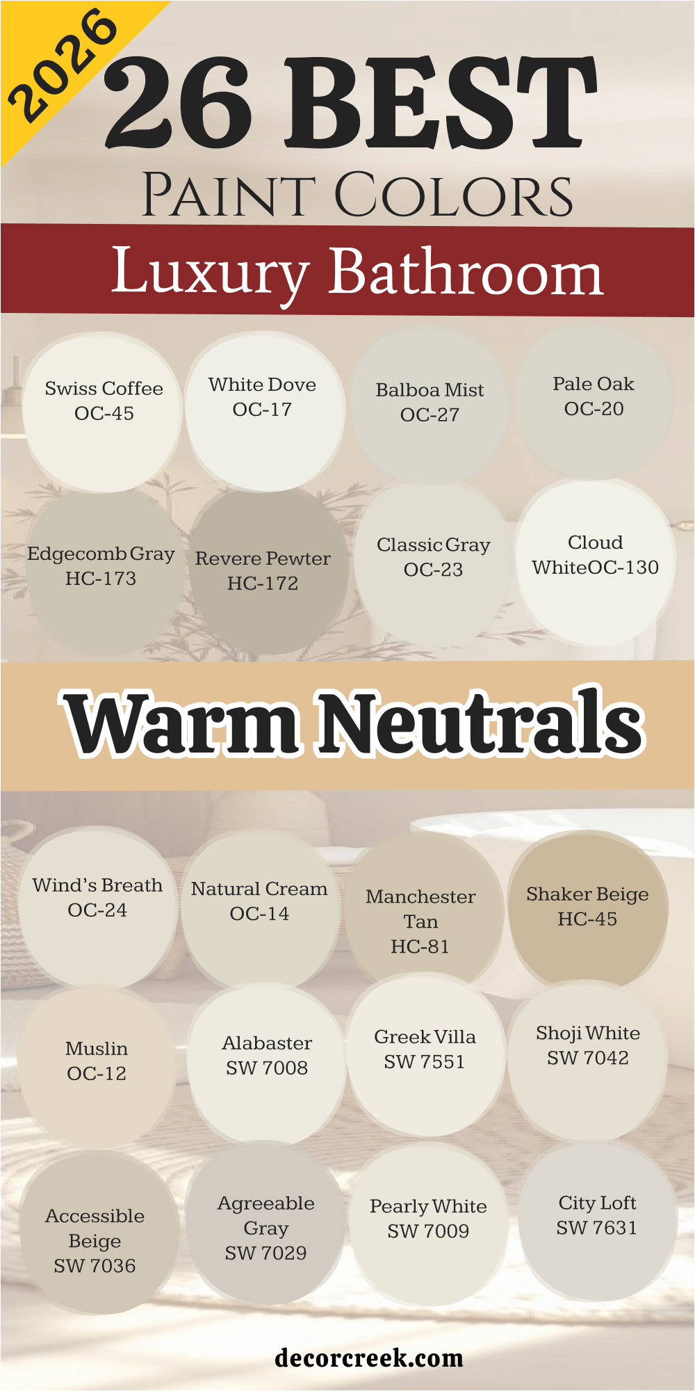 26 paint colors for the in warm neutrals