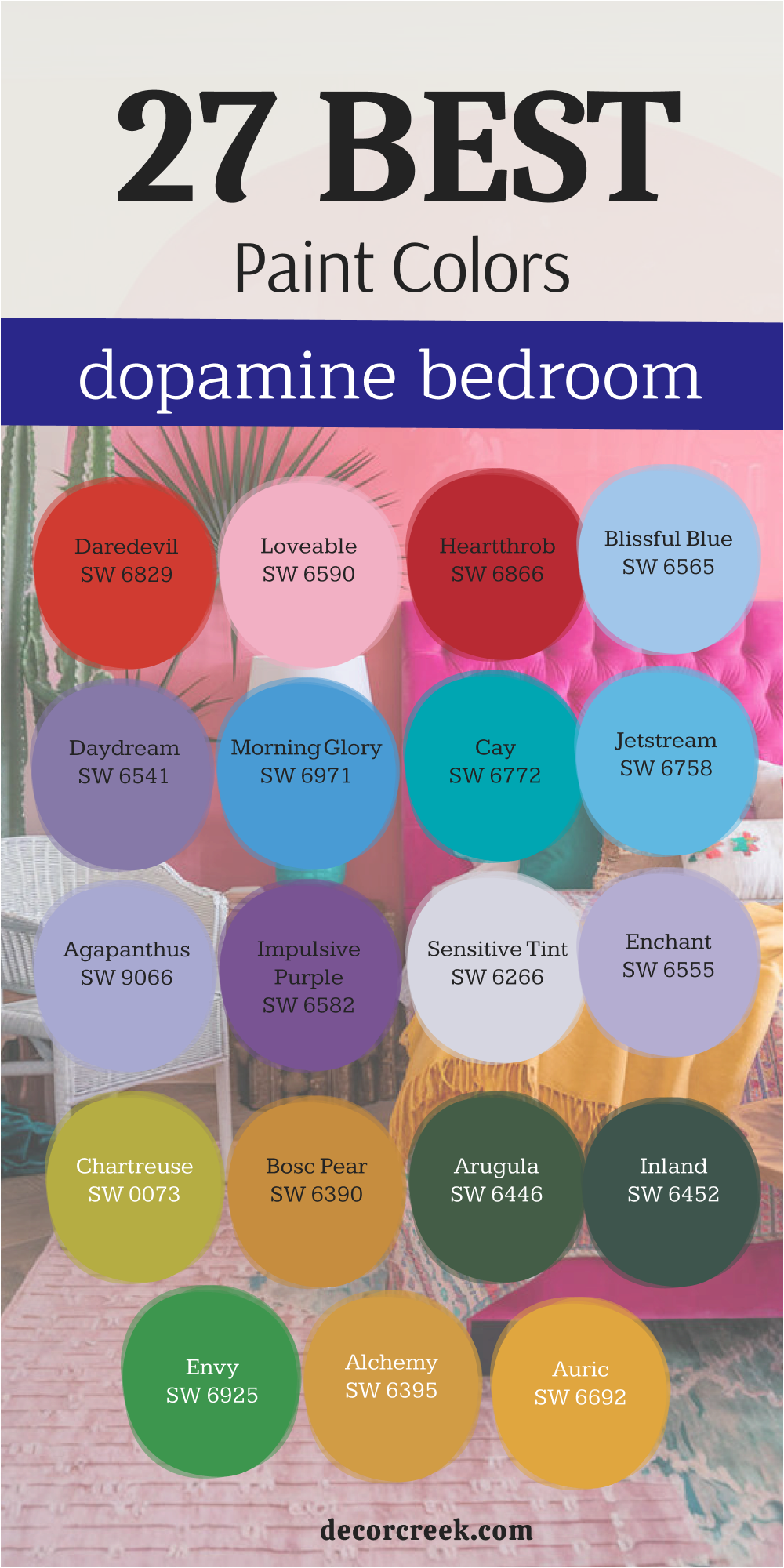 27 paint colors for the dopamine bedroom