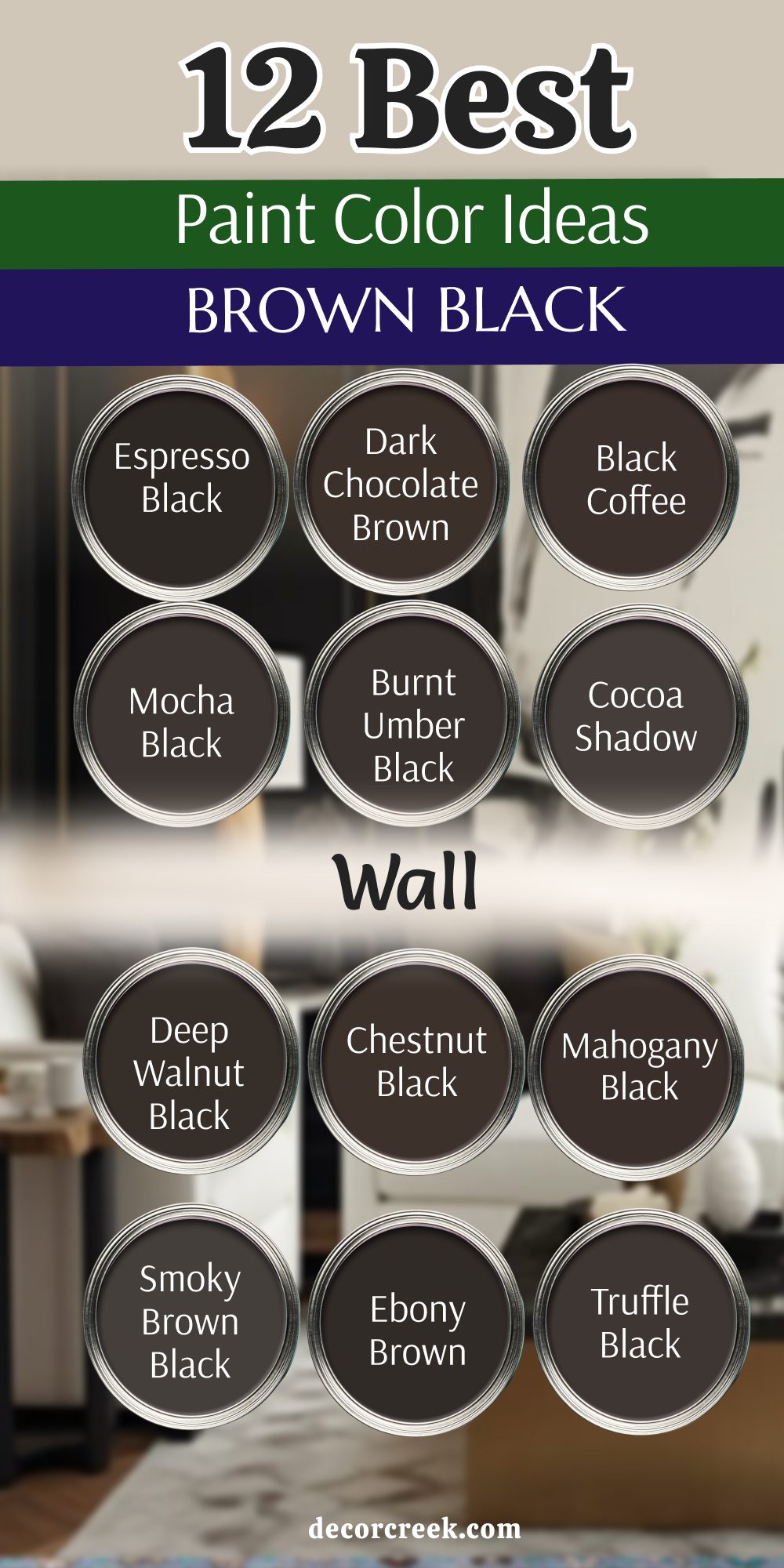 12 brown black wall paint color ideas