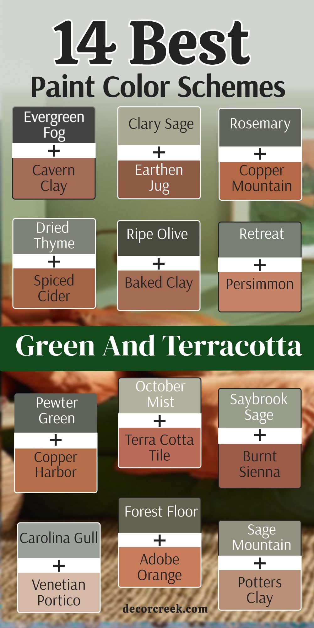 14 green and terracotta paint color schemes