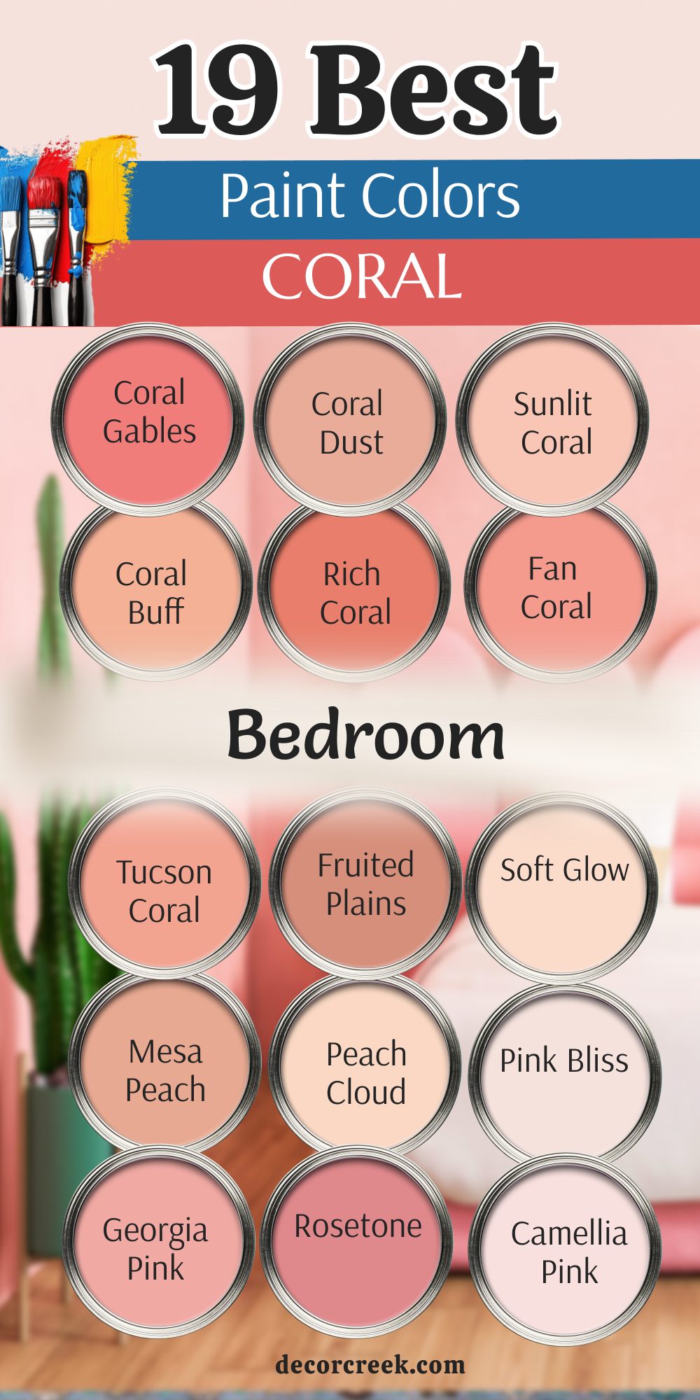 19 best coral paint colors for the bedroom