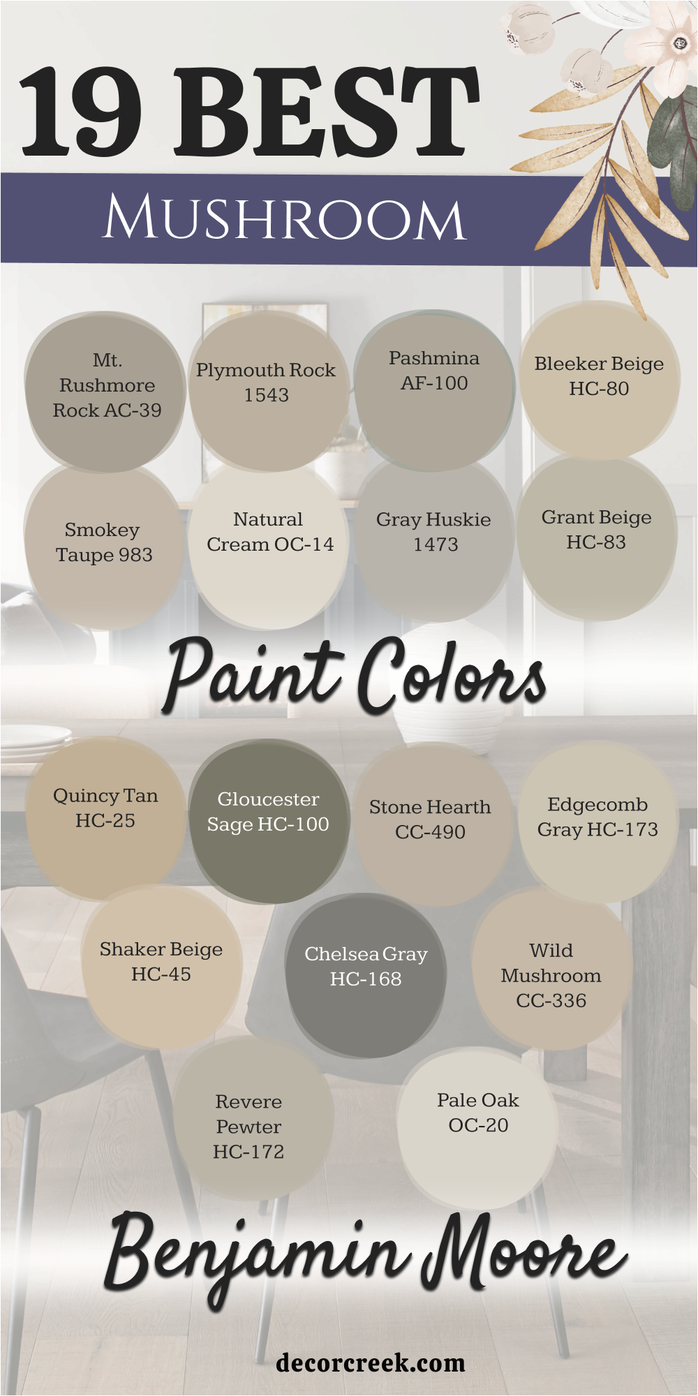 19 best mushroom paint colors from benjamin moore