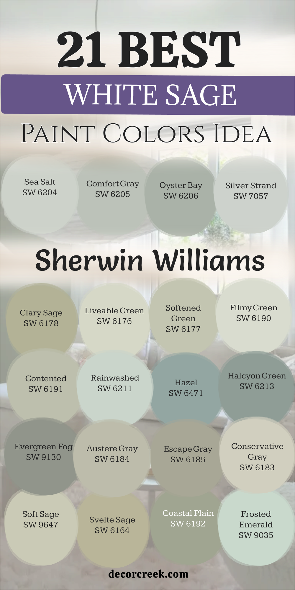 21 White Sage Paint Color idea from sherwin williams