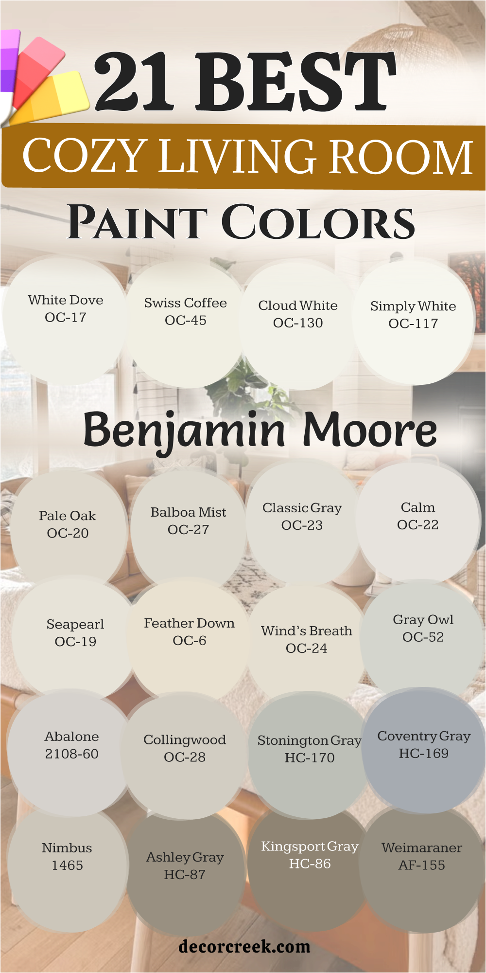 21 best cozy living room paint colors from benjamin moore