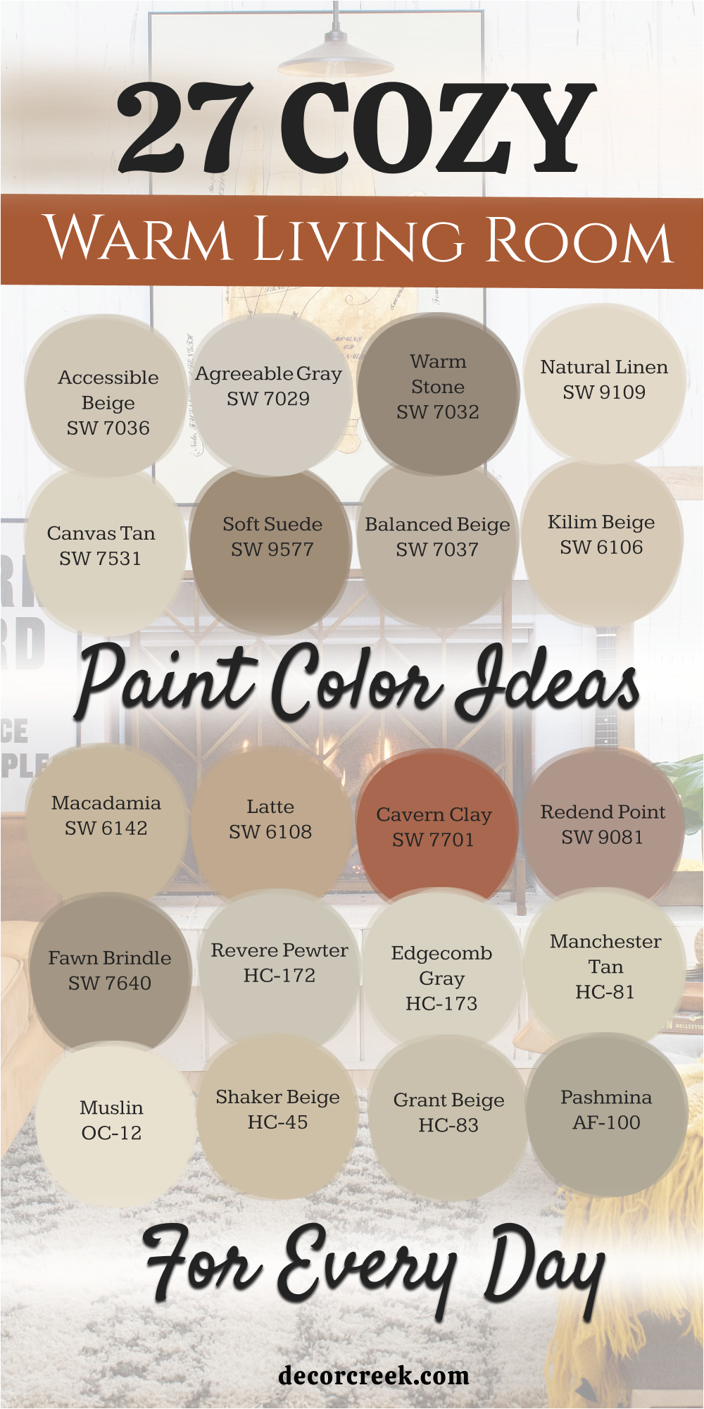 27 cozy warm living room paint color ideas for every day