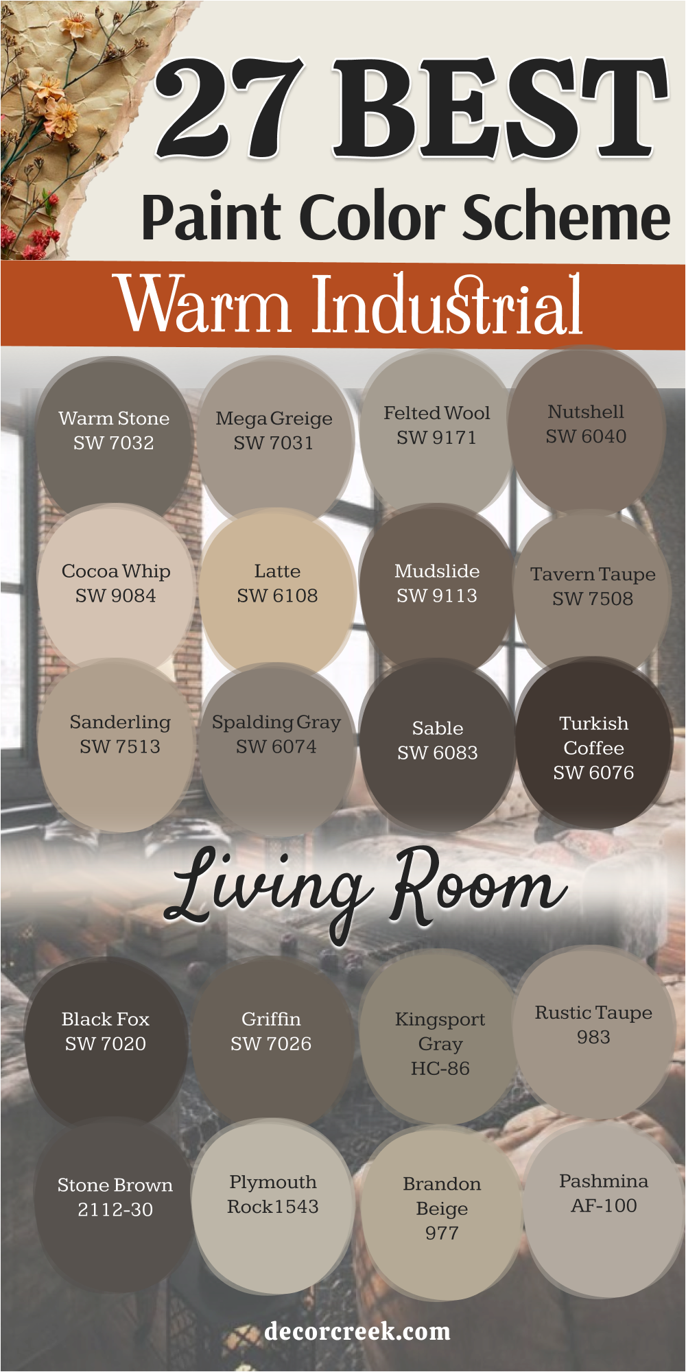 27 warm industrial living room paint color scheme