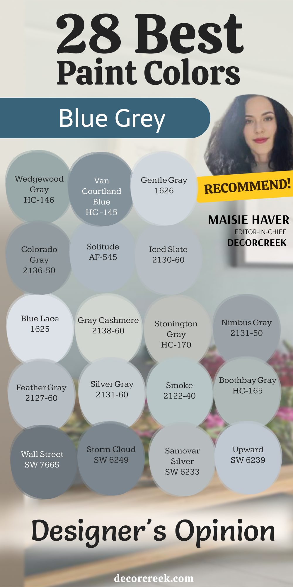 28 best blue grey paint colors _ Designer's opinion