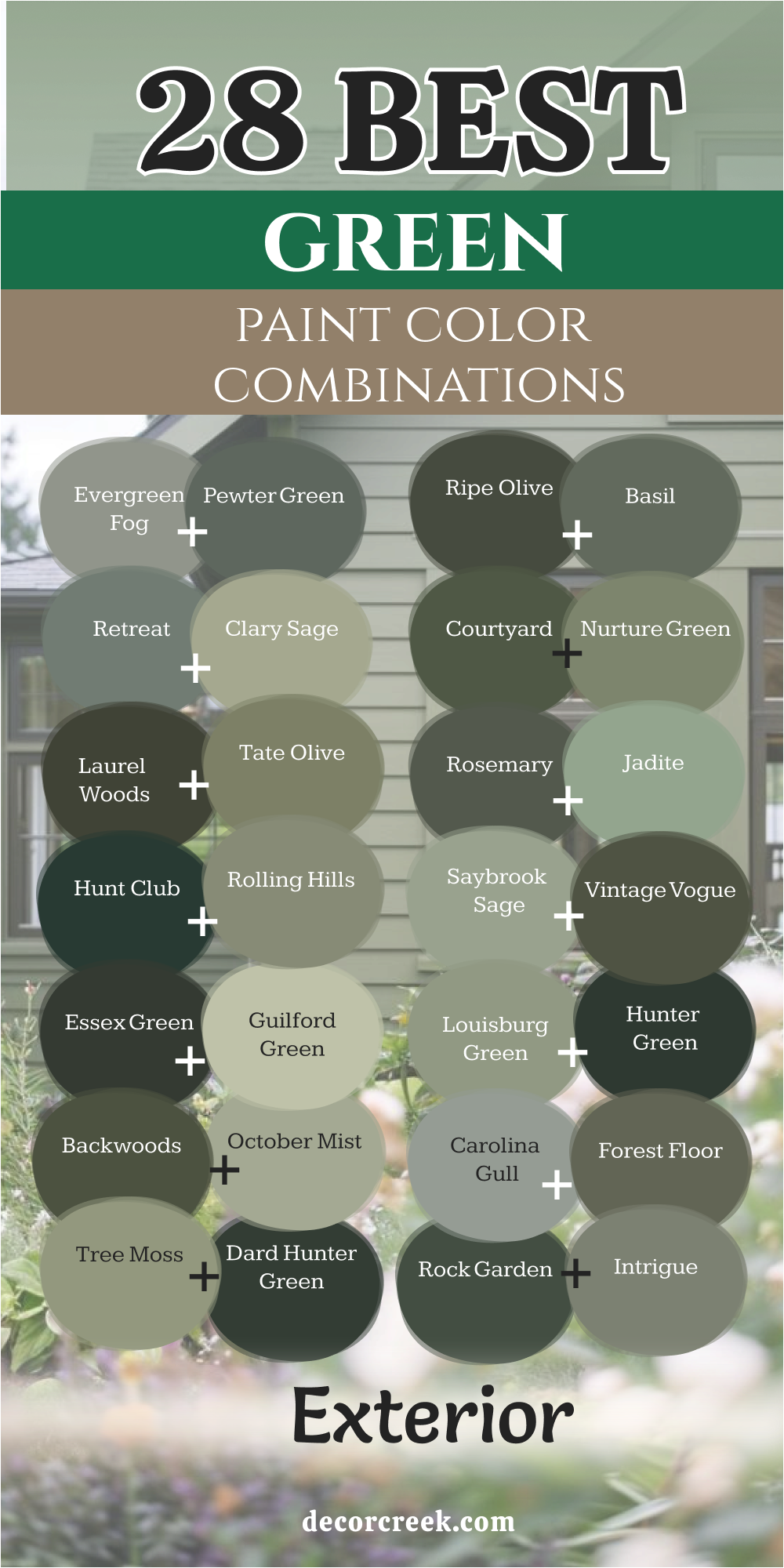 28 best green exterior paint color combinations