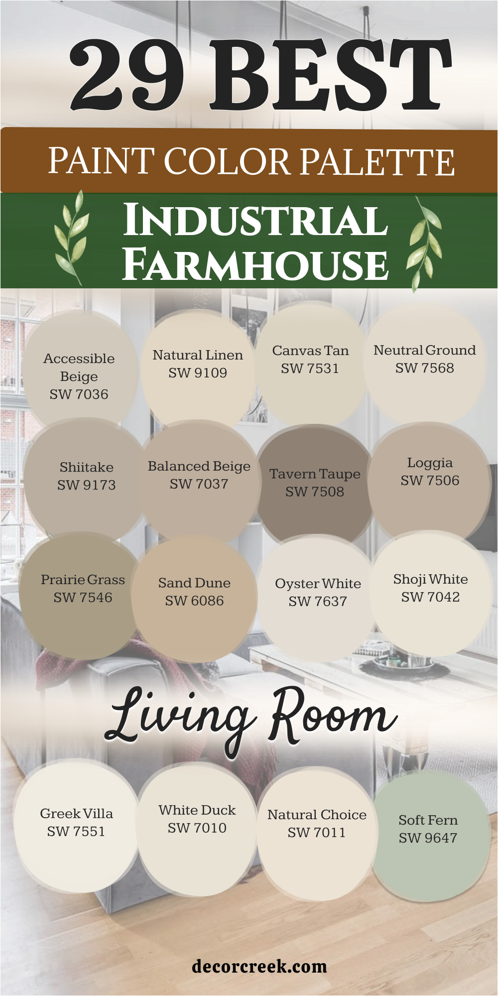 29 industrial farmhouse living room paint color palette