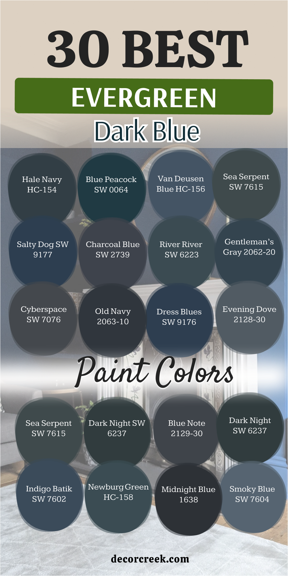 30 evergreen dark blue paint colors