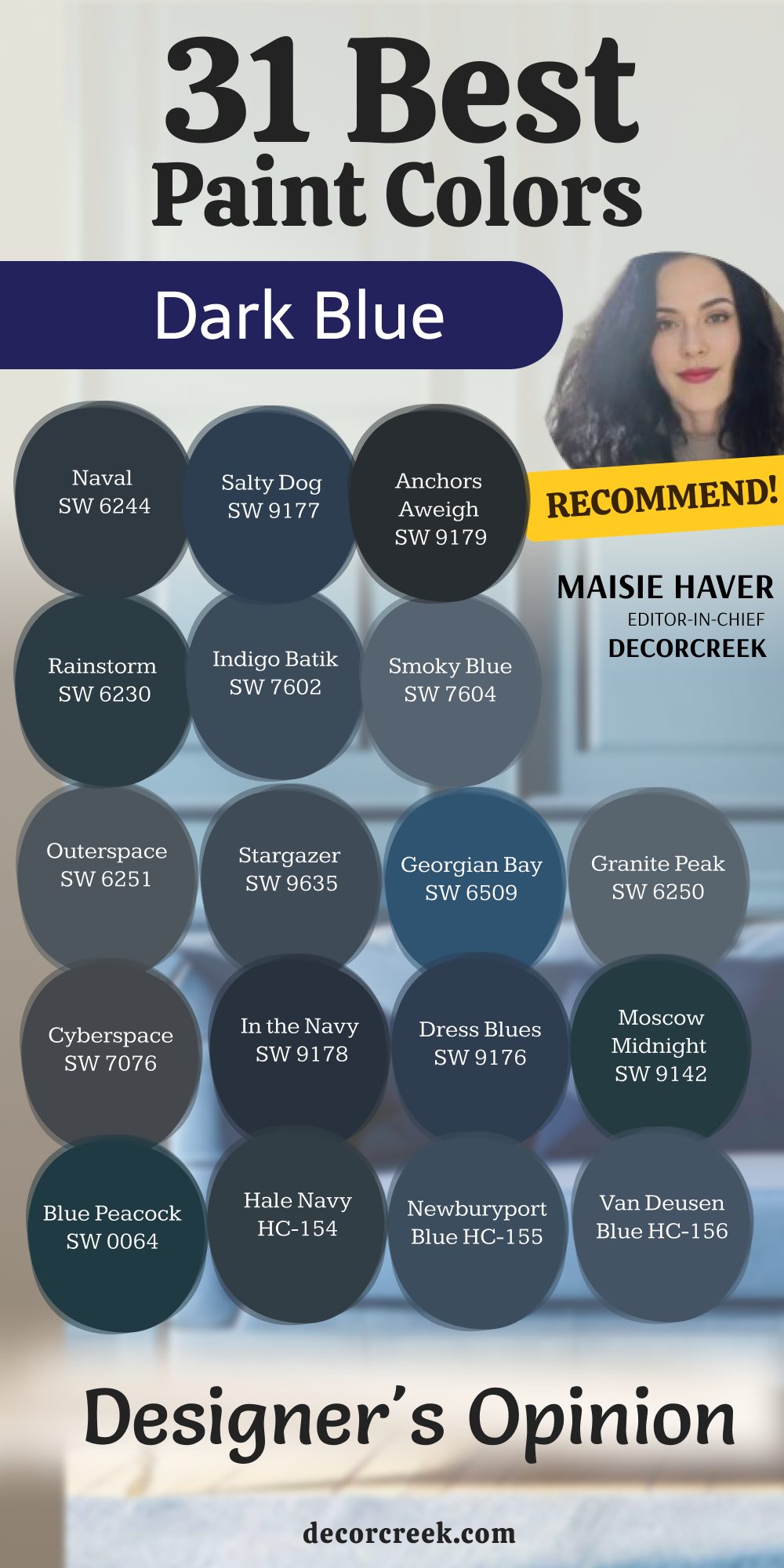 31 best dark blue paint colors _ Designer's opinion