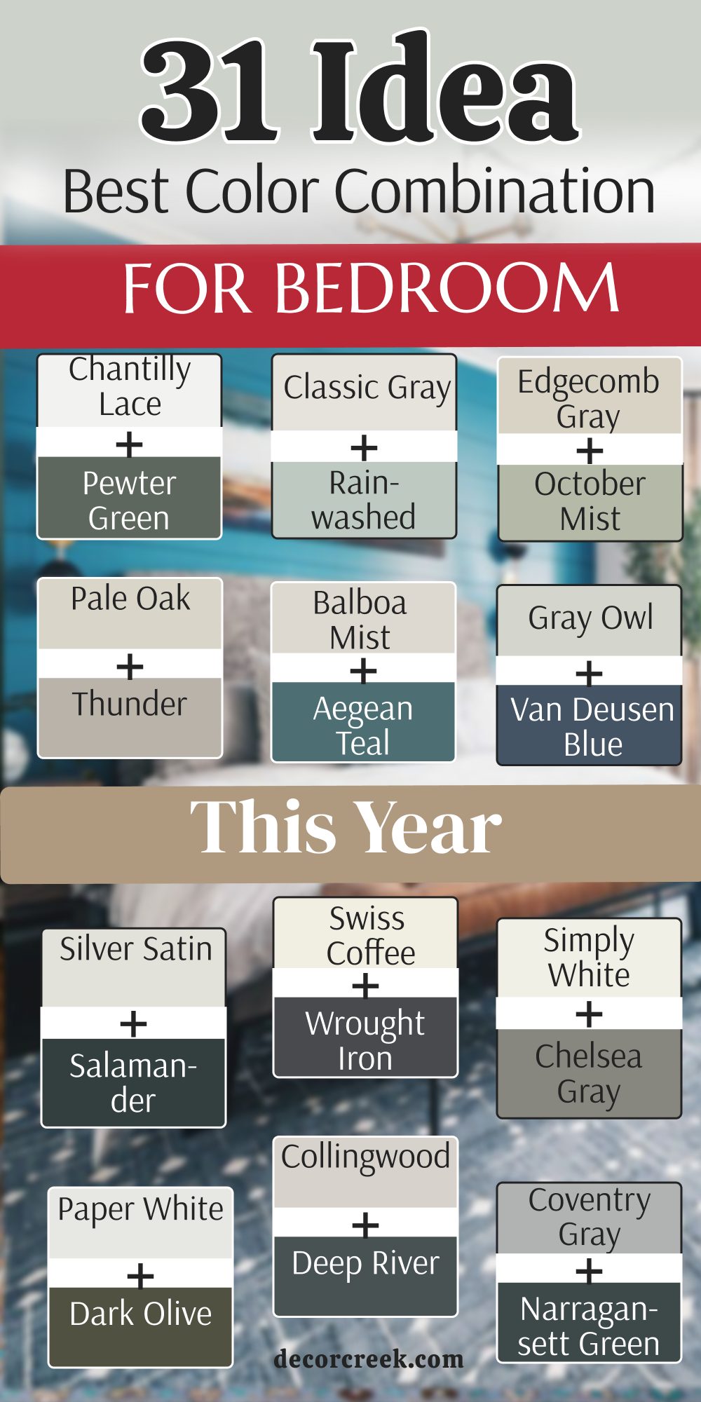 31 idea for the best color combination for bedroom this year