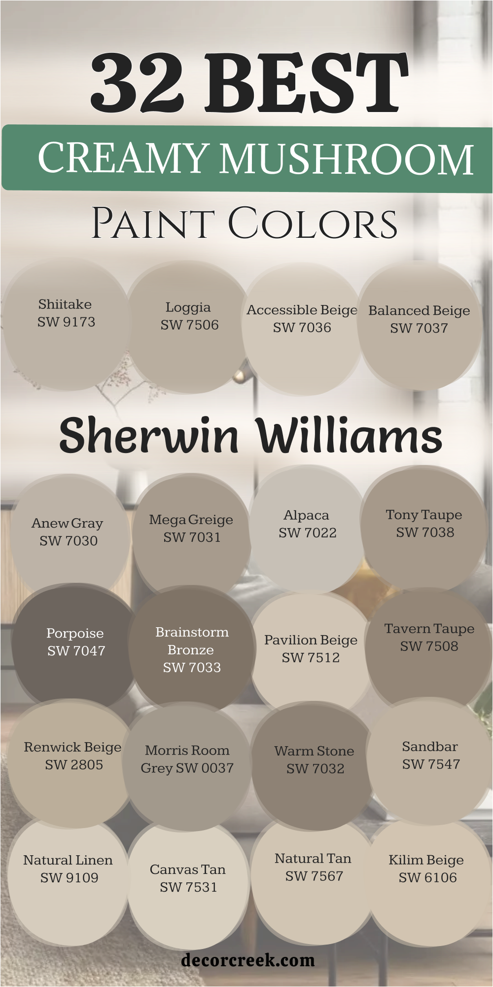 32 best creamy mushroom paint colors from sherwin williams