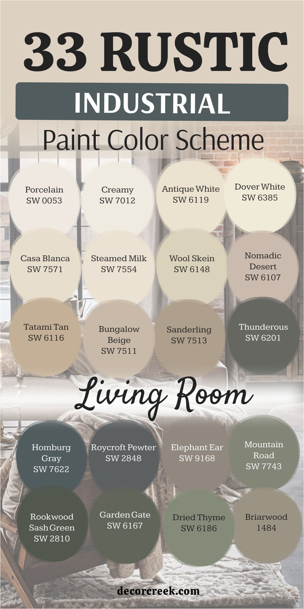 33 rustic industrial living room paint color scheme