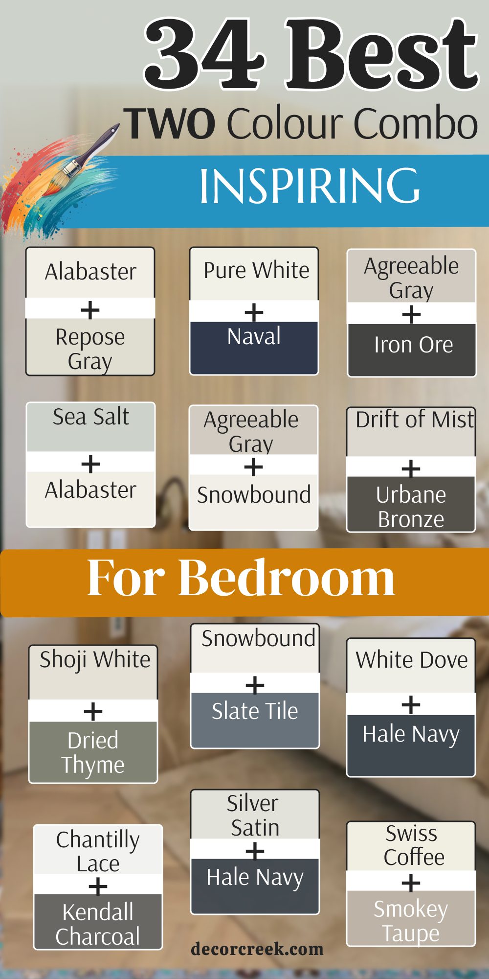 34 inspiring Two Colour Combo For Bedroom