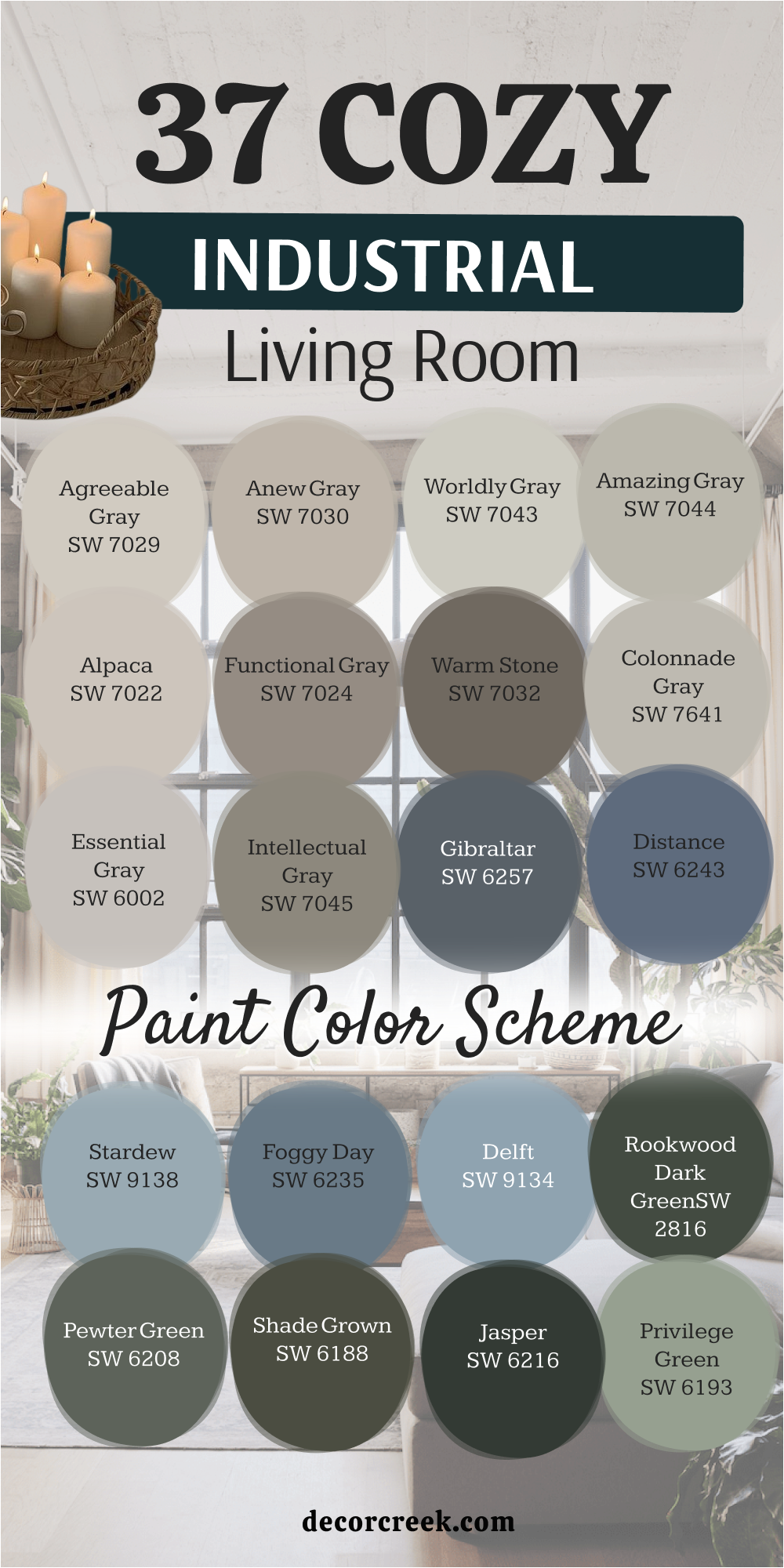 37 cozy industrial living room paint color scheme