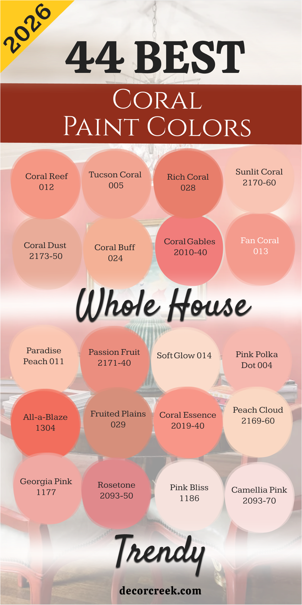 44 best coral paint colors for the whole house trendy in 2026