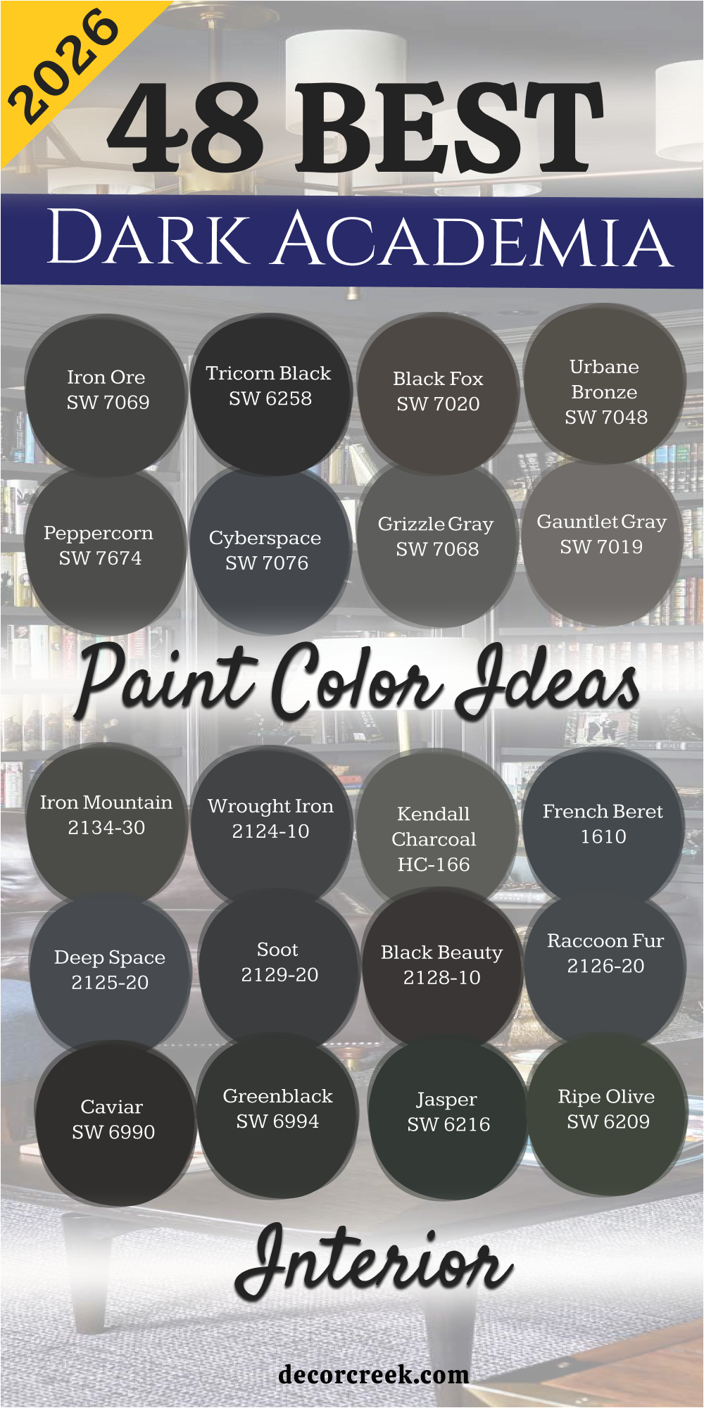 48 dark academia interior paint color ideas for 2026