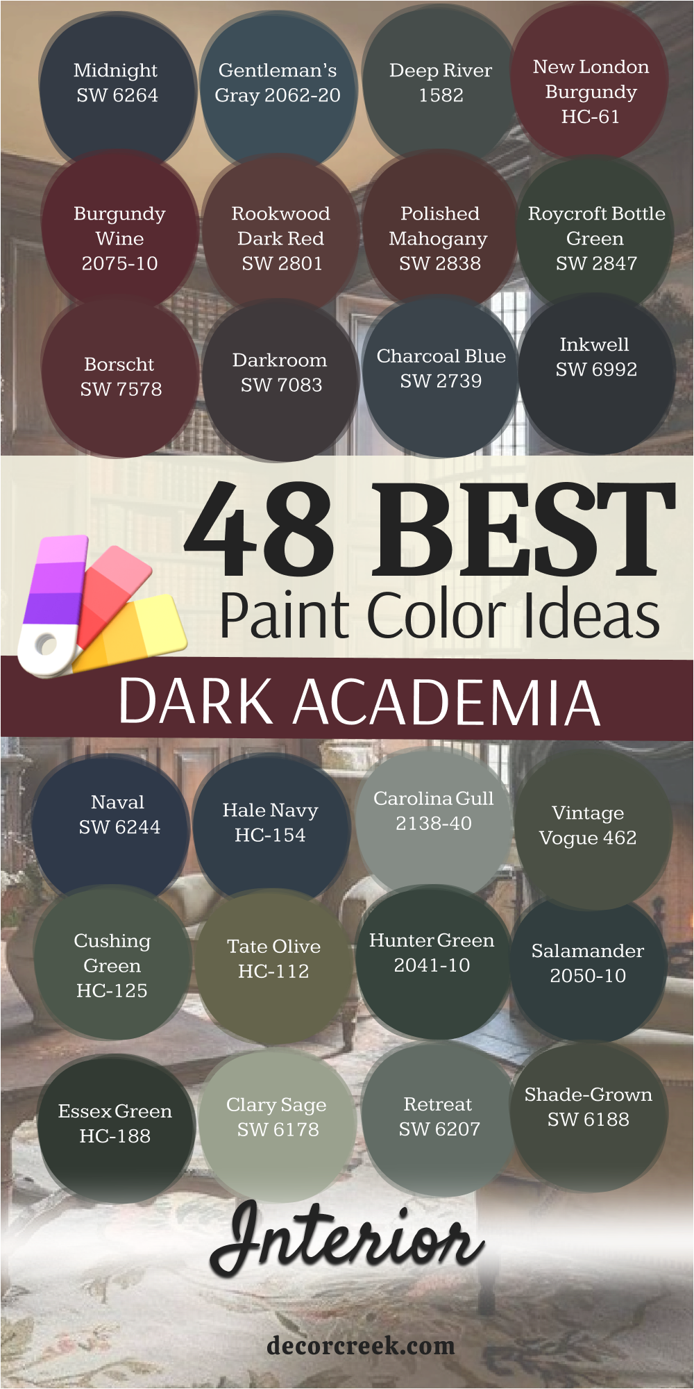 48 dark academia interior paint color ideas