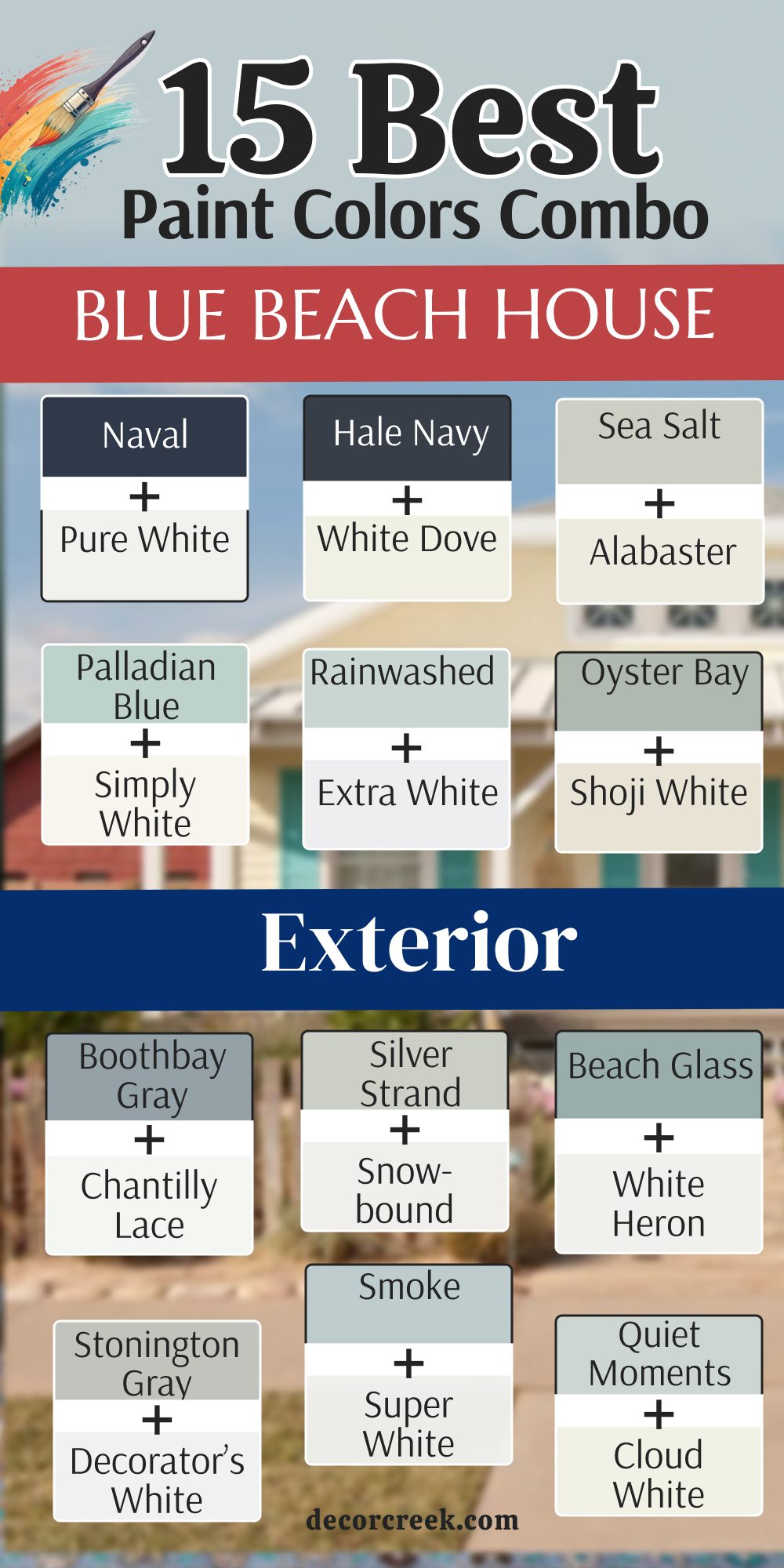 15 blue beach house exterior paint color combo