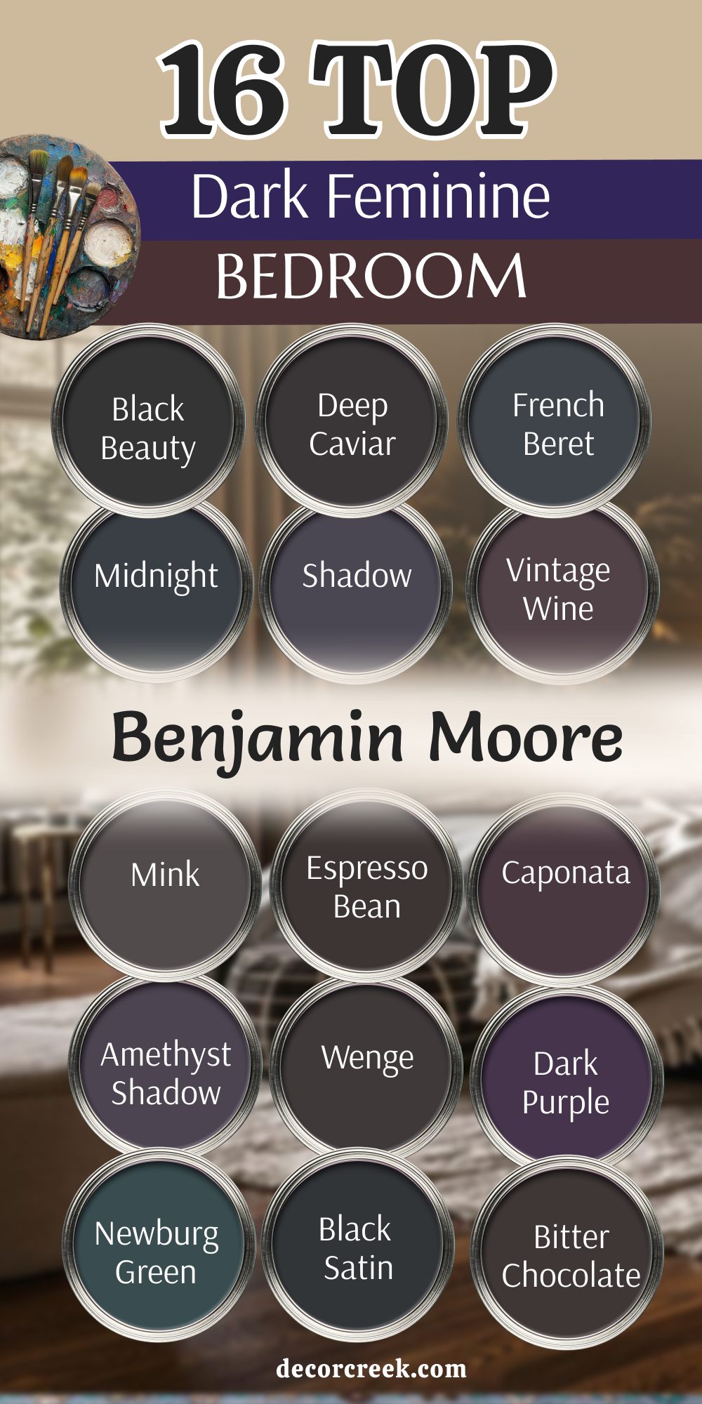 16 top dark feminine bedroom painr colors from benjamin moore