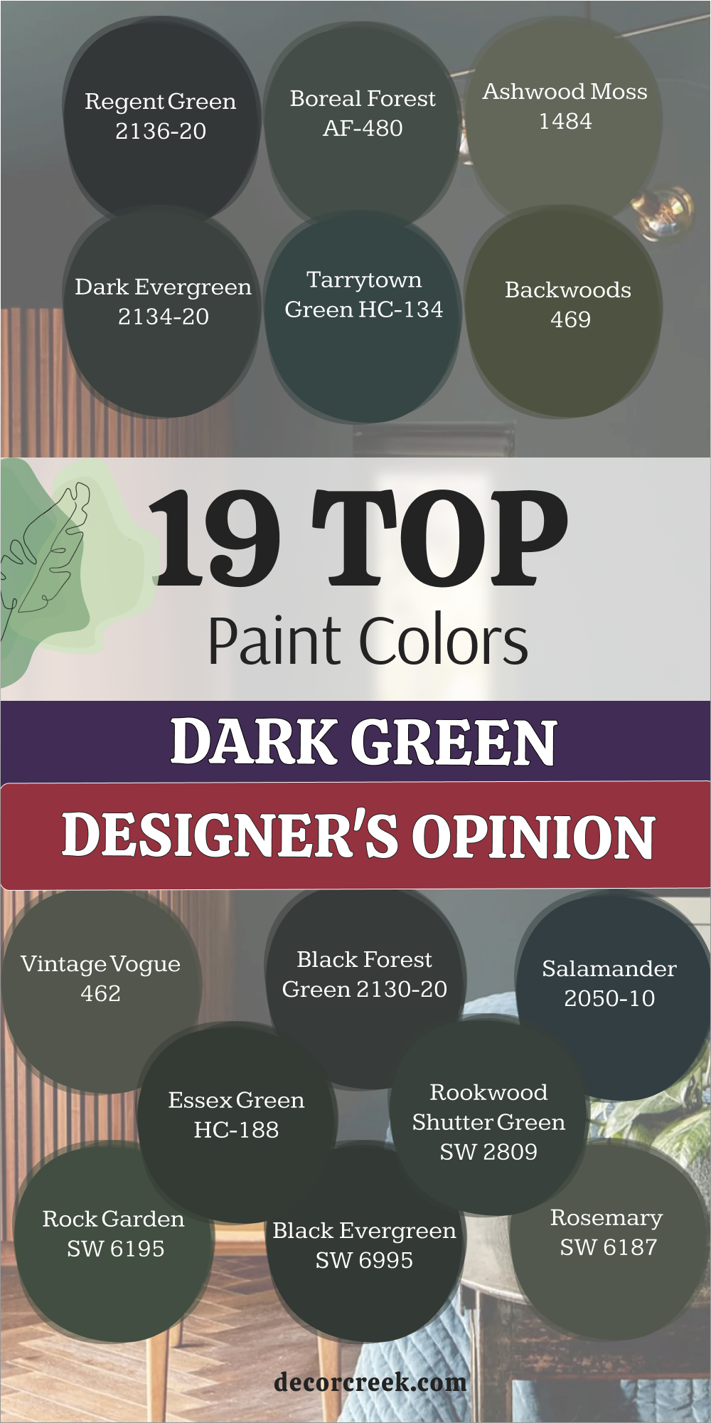 19 top dark green paint colors - designer's opinion