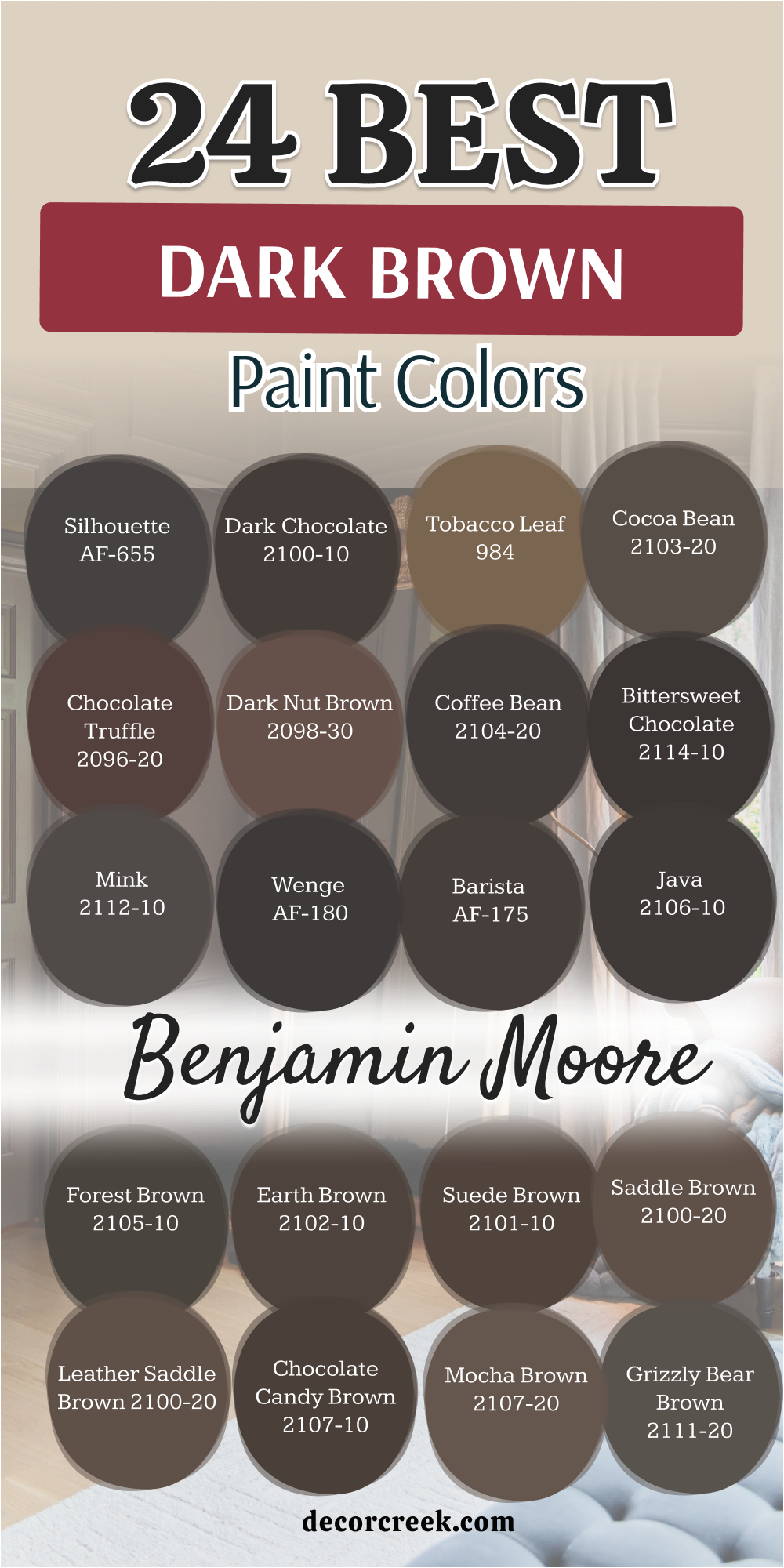 24 best dark brown paint colors benjamin moore