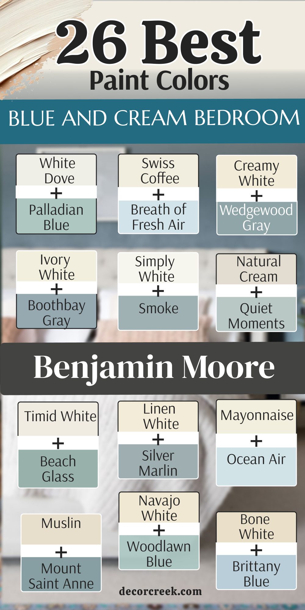 26 blue and cream bedroom paint colors from benjamin moore