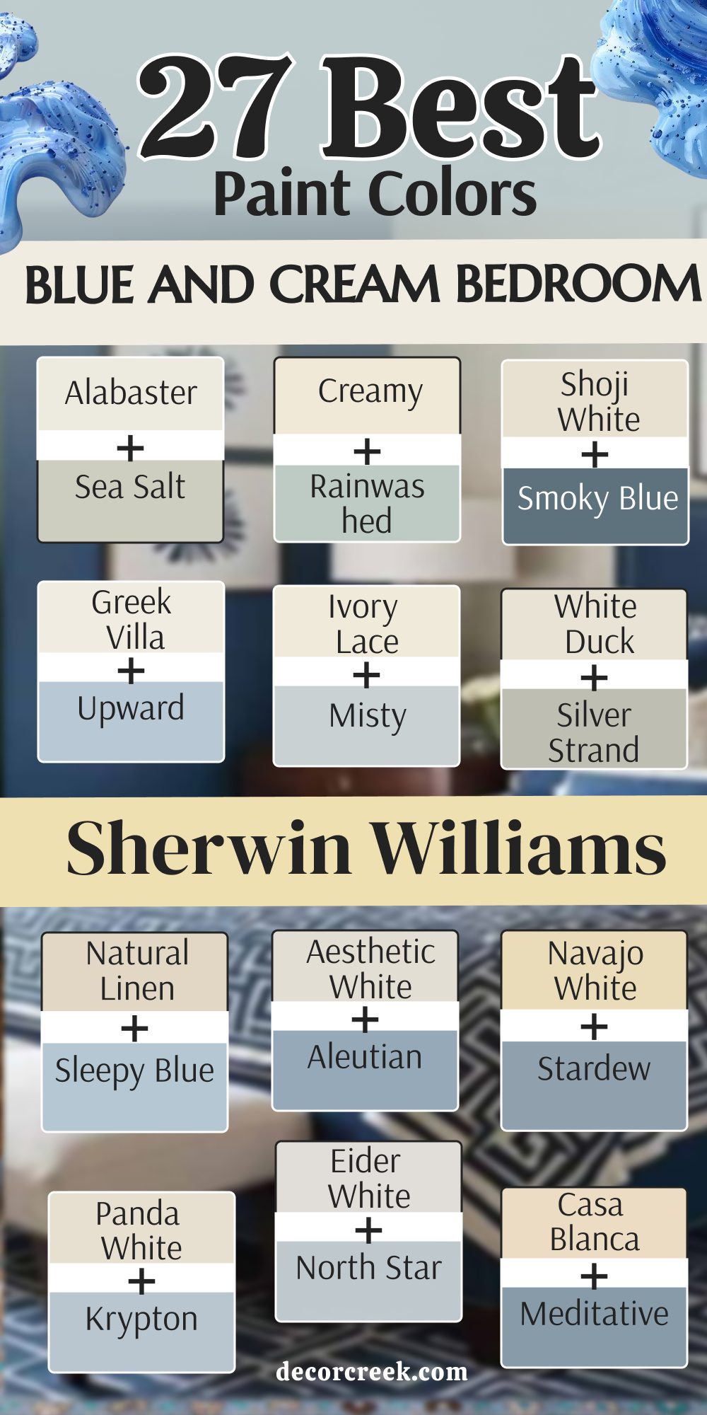27 blue and cream bedroom paint colors from sherwin williams