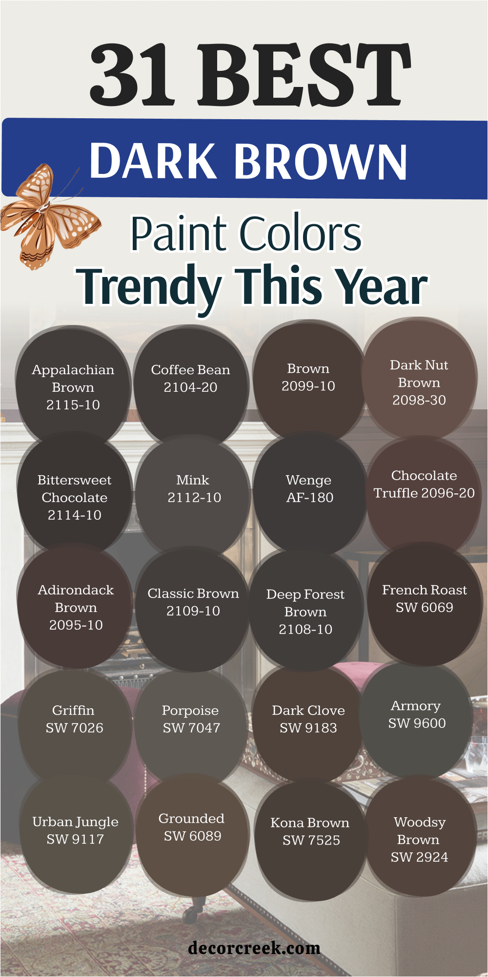 31 best dark brown paint colors trendy this year