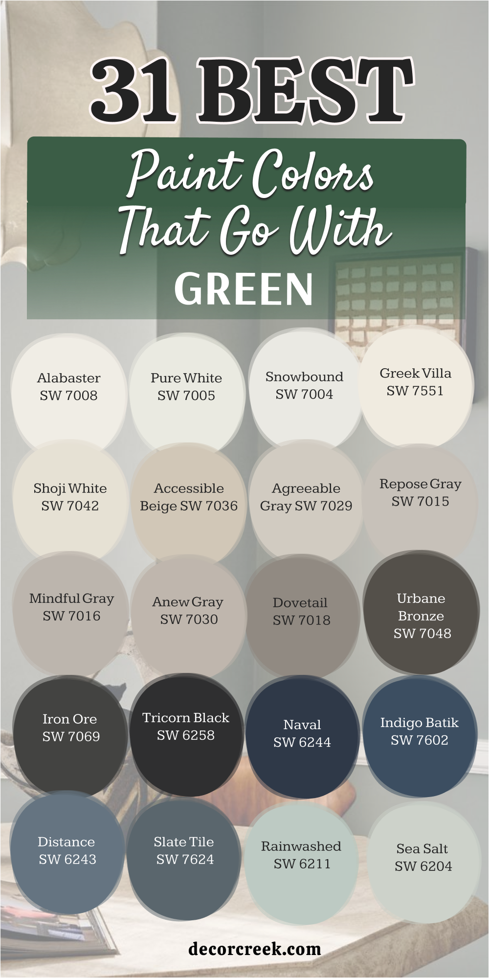 31 paint colors that go with green
