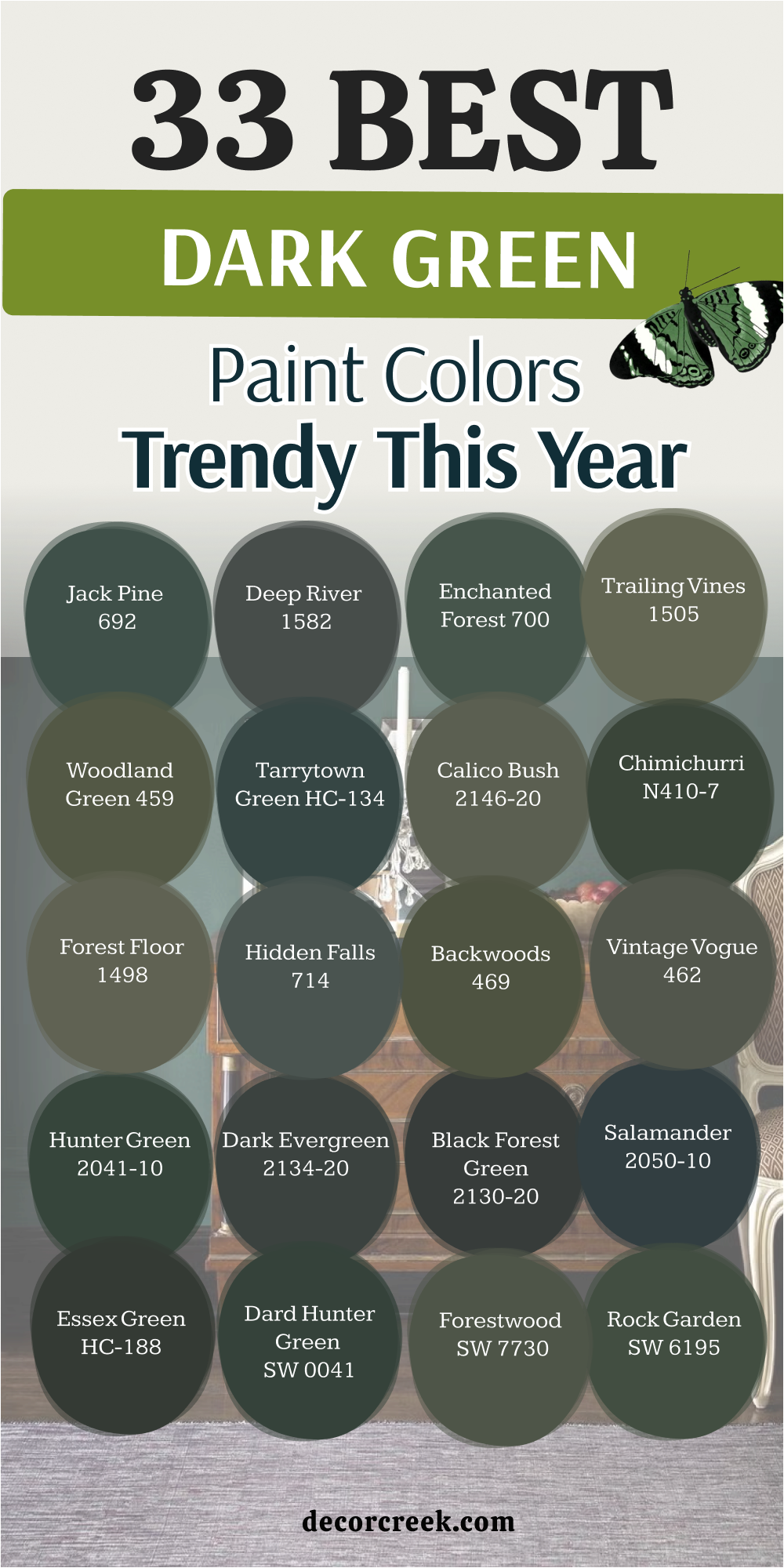 33 best dark green paint colors trendy this year
