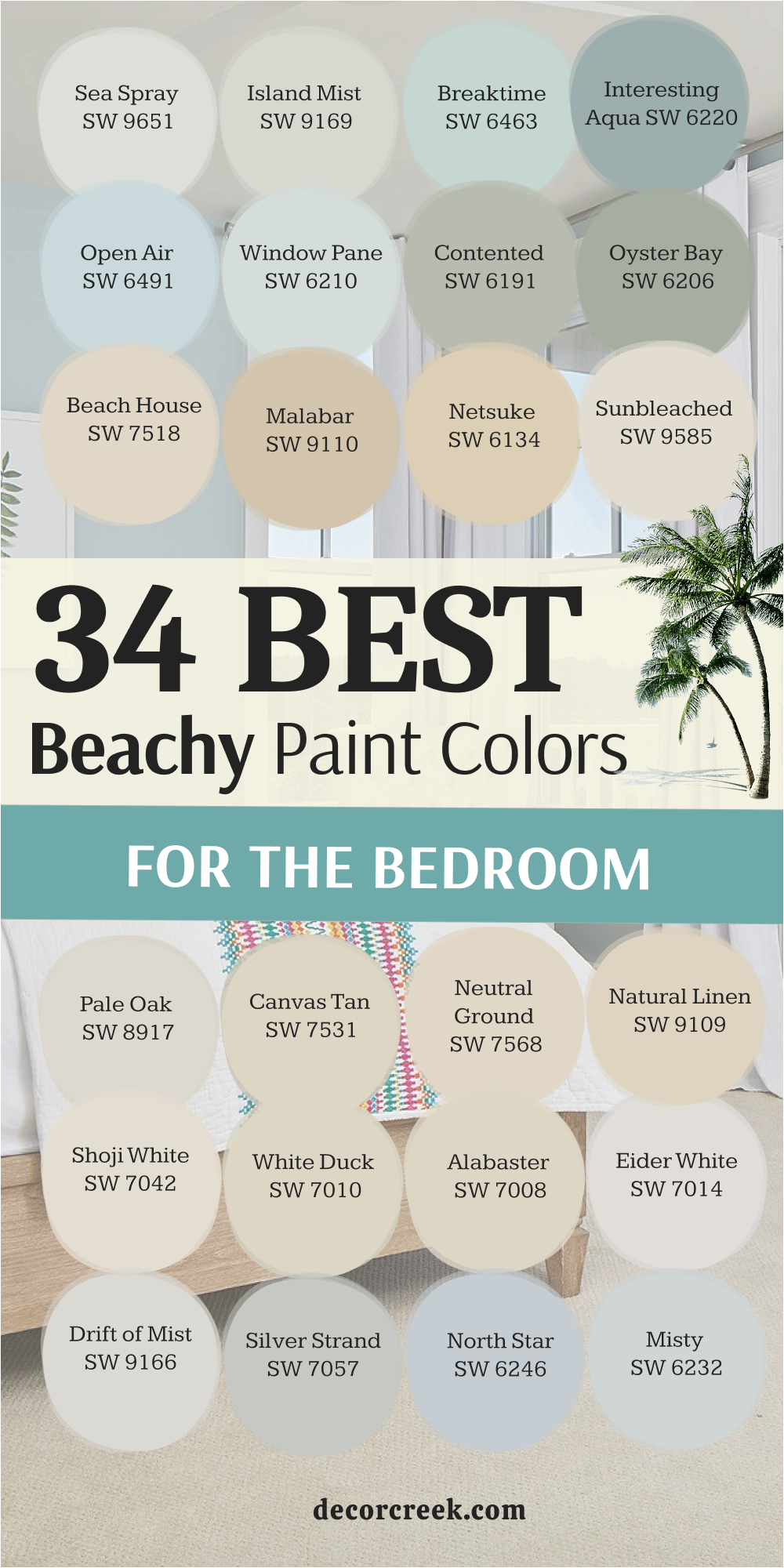 34 beachy paint colors for the bedroom