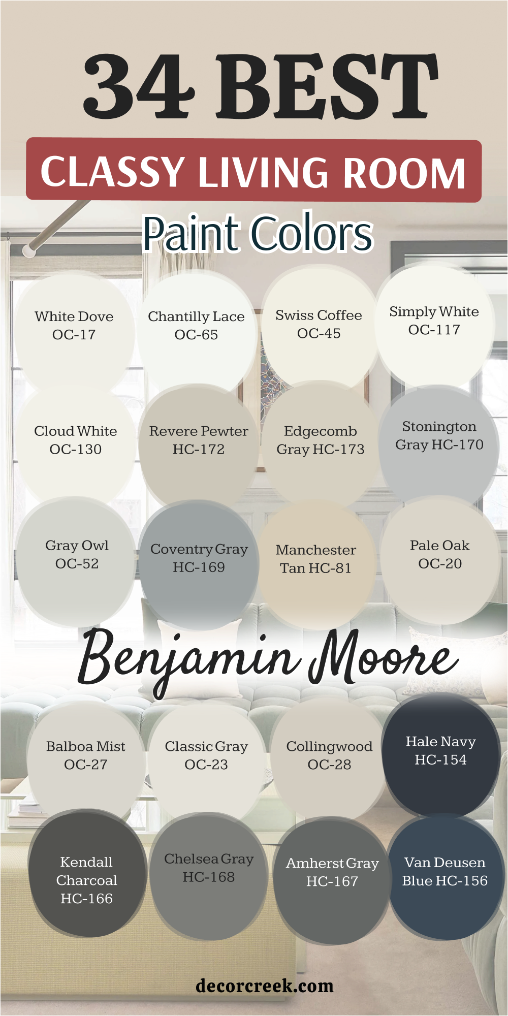 34 classy living room paint colors from benjamin moore