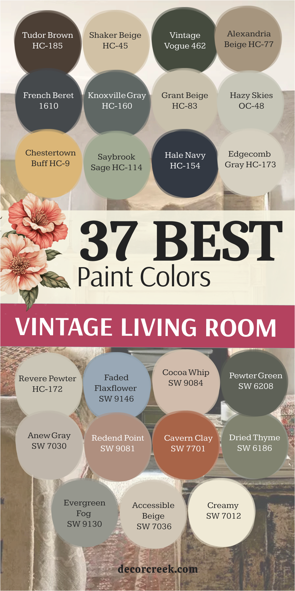 37 vintage living room paint colors