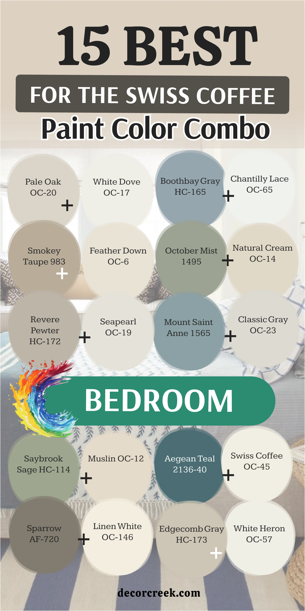 15 paint color combo for the swiss coffee bedroom