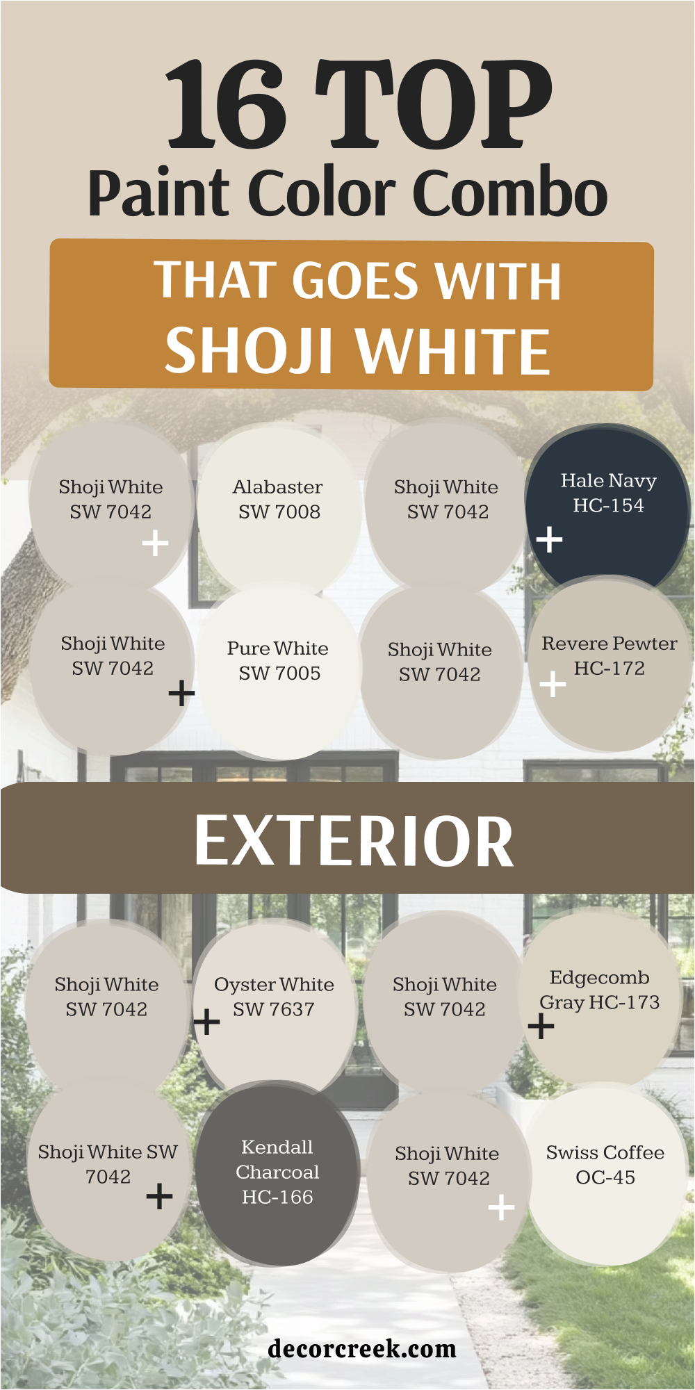 16 top color combo that goes with shoji white exterior