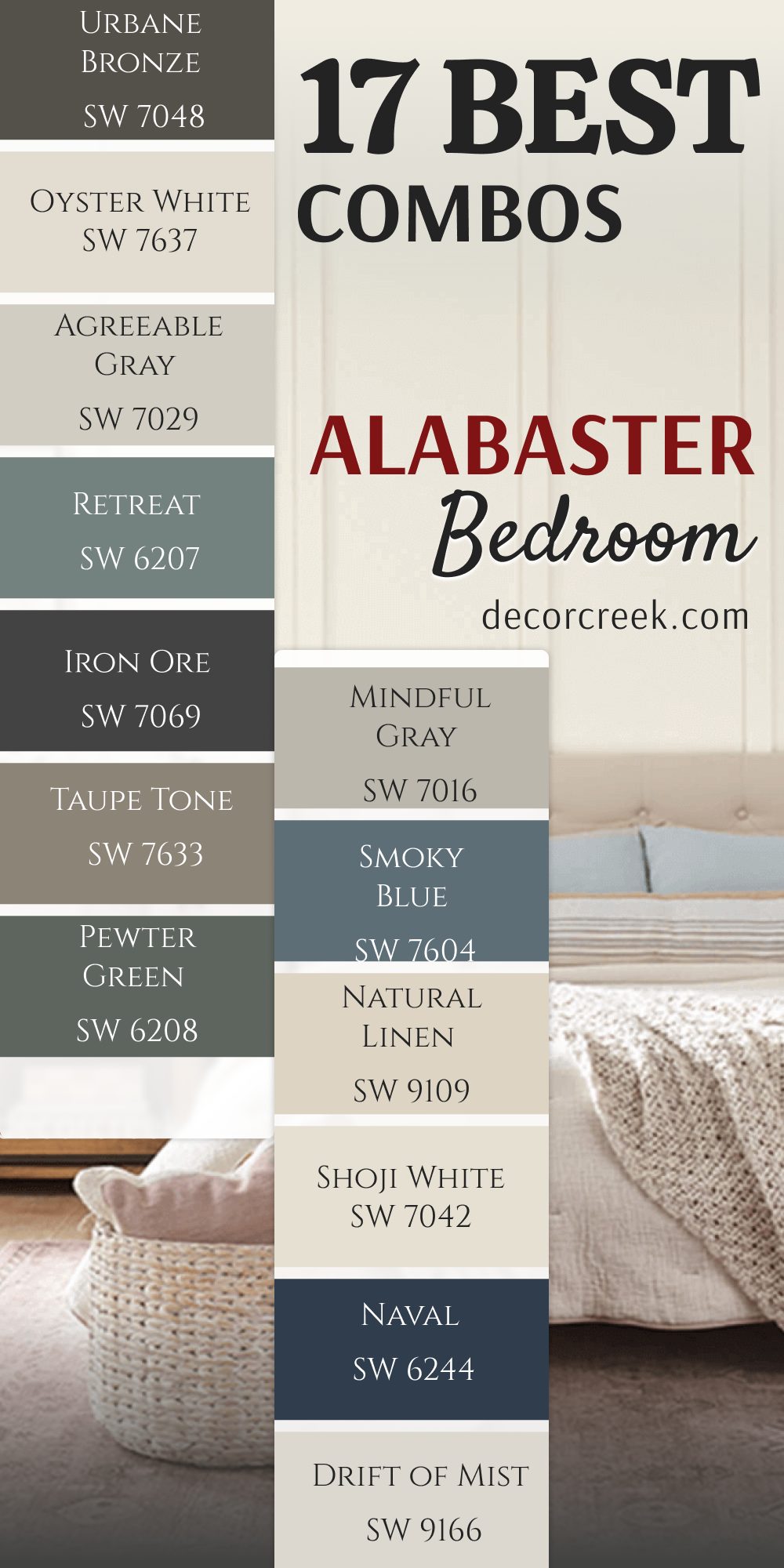 17 best combos for alabaster by sherwin williams bedroom