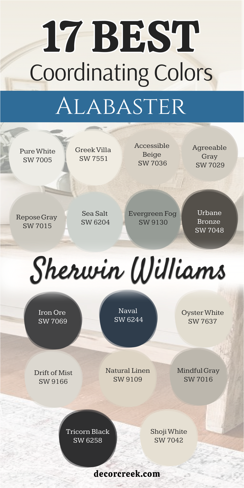 17 best coordinating colors for alabaster by sherwin williams