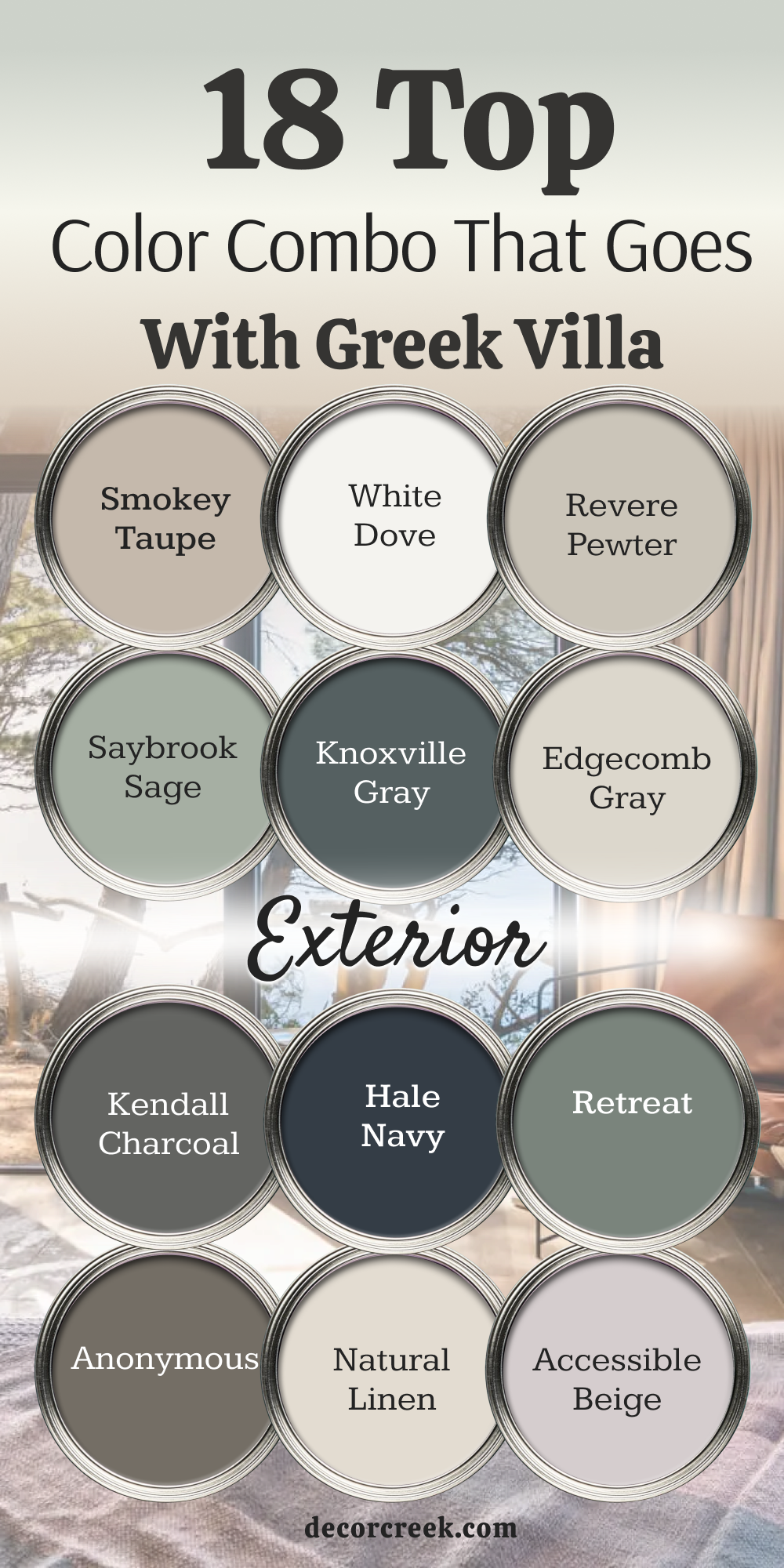 18 top color combo that goes with greek villa exterior
