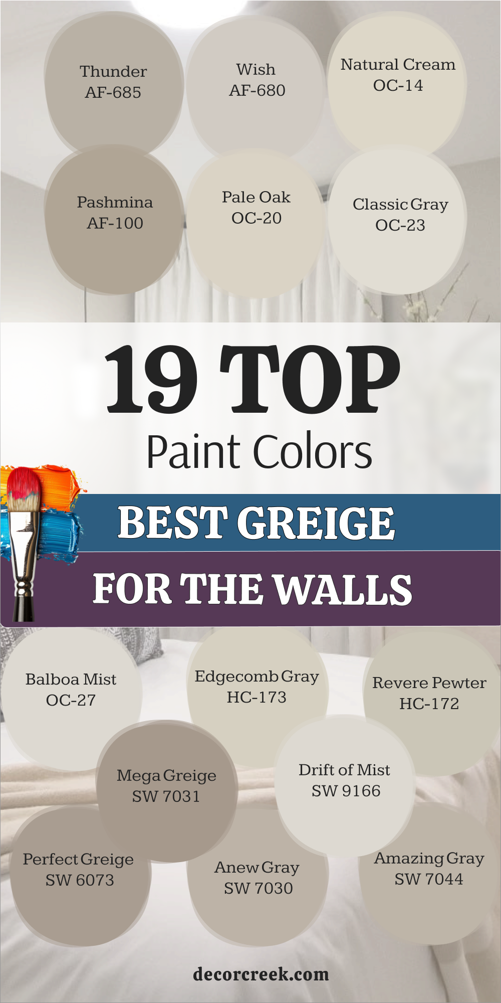 19 best greige paint colors for the walls