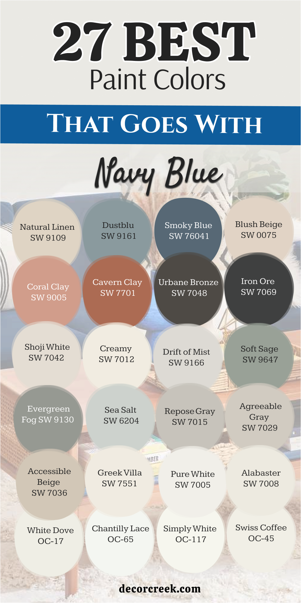 27 top paint colors that go with navy blue