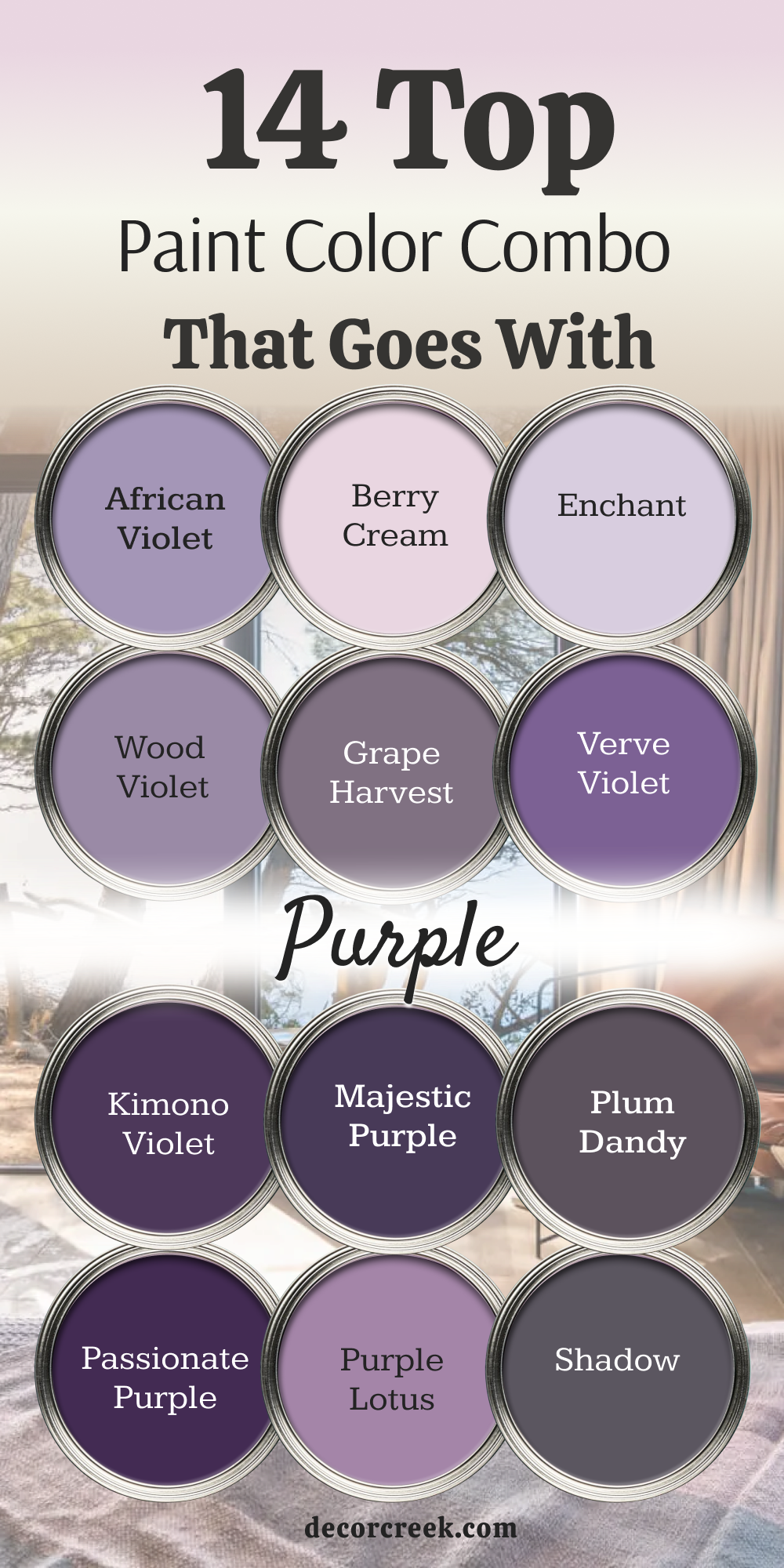 14 top paint color combo that goes with purple