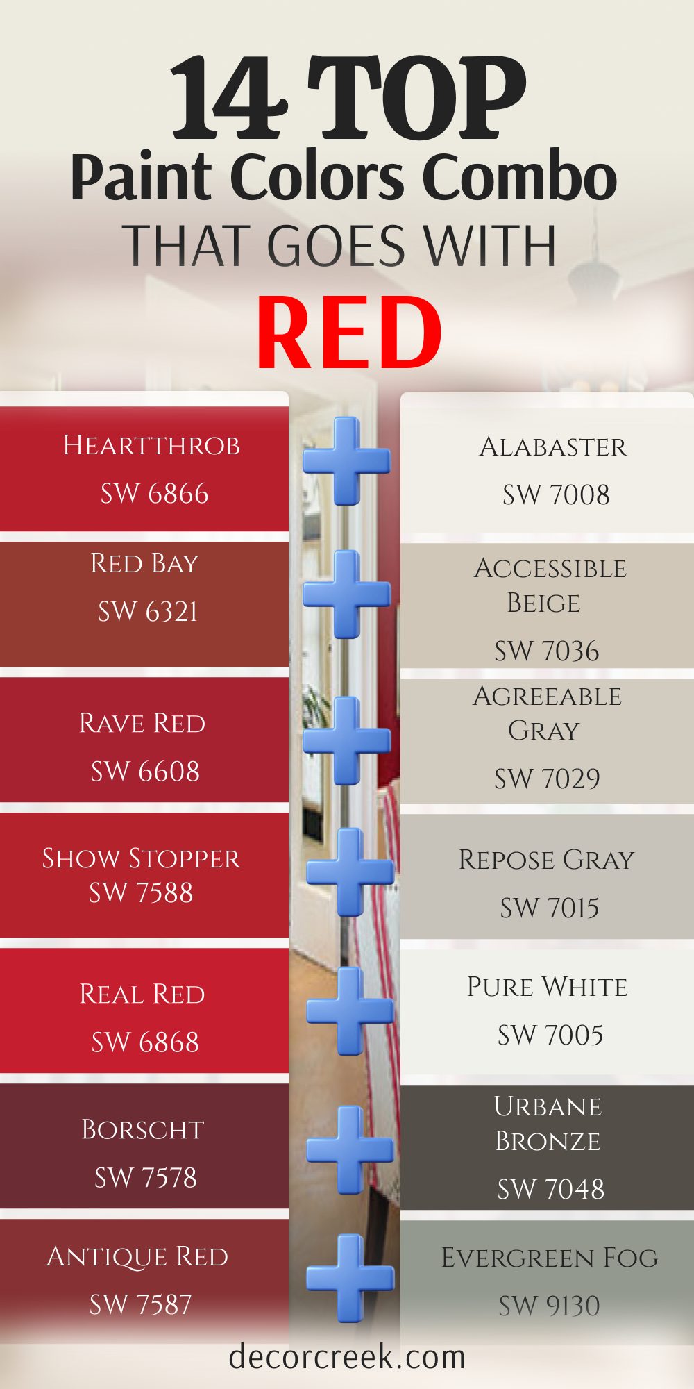 14 top paint color combo that goes with red